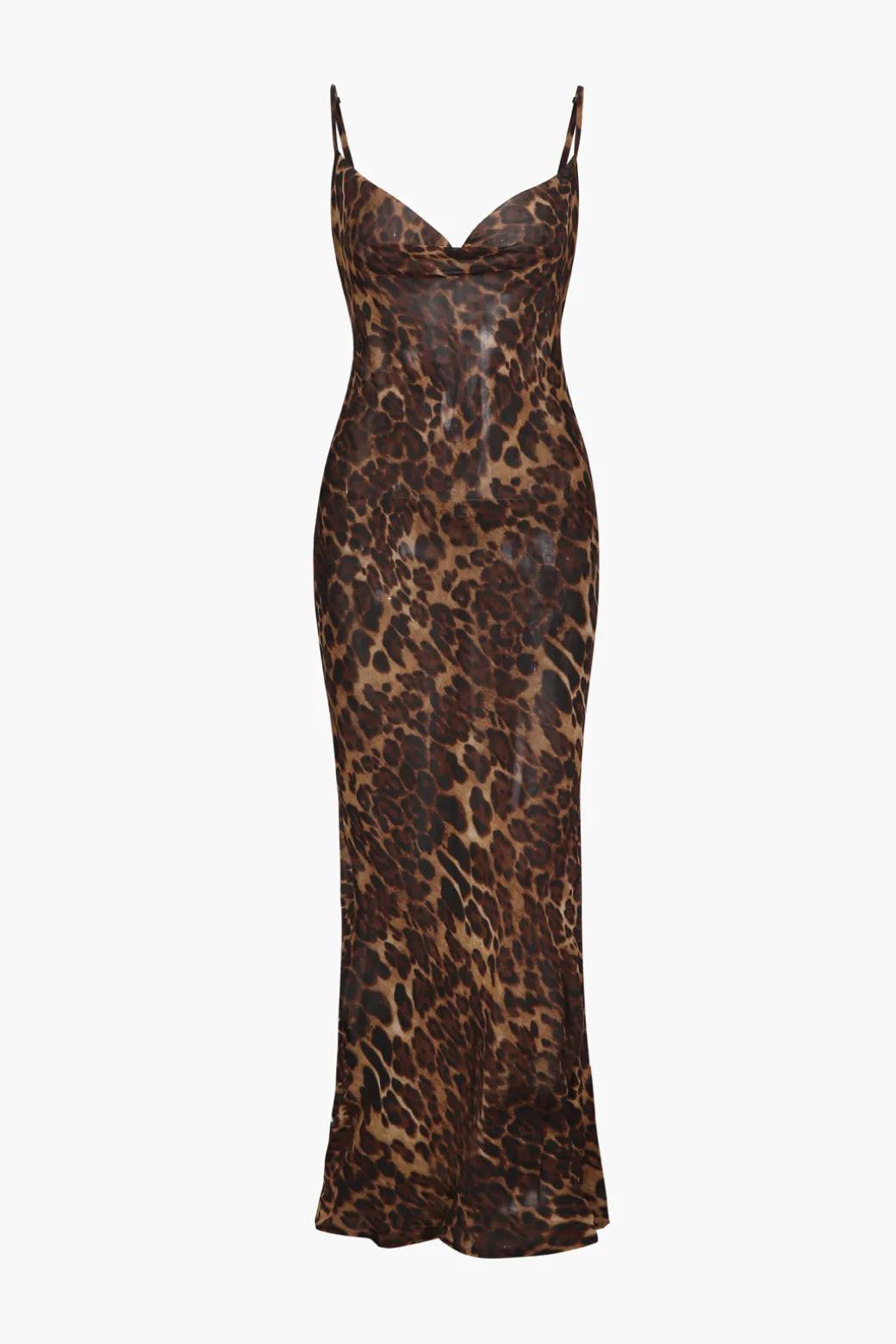 Clearance Leopard Print Draped Maxi Dress Maxi Dresses