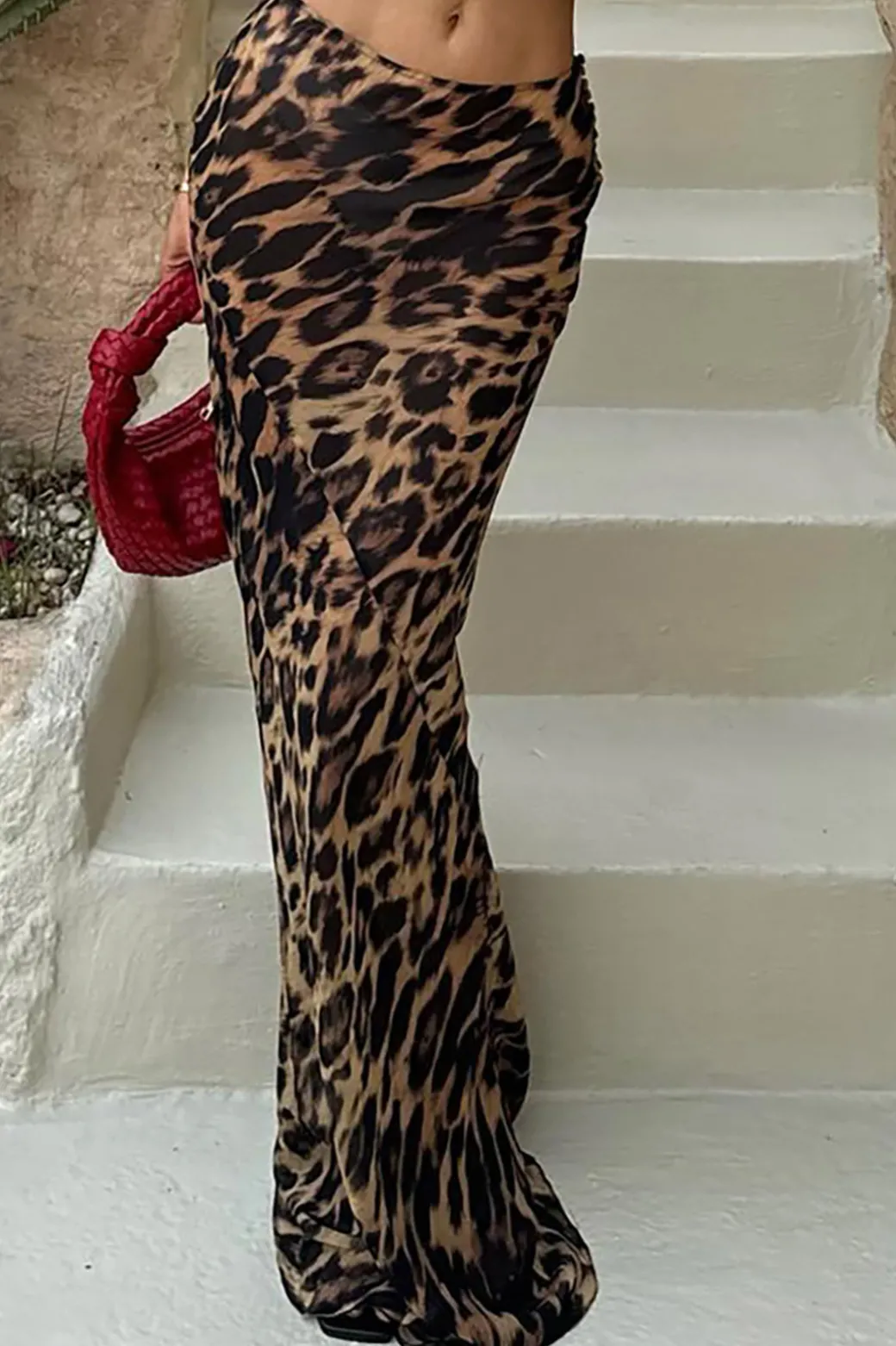 Cheap Leopard Print Mermaid Skirt Skirts