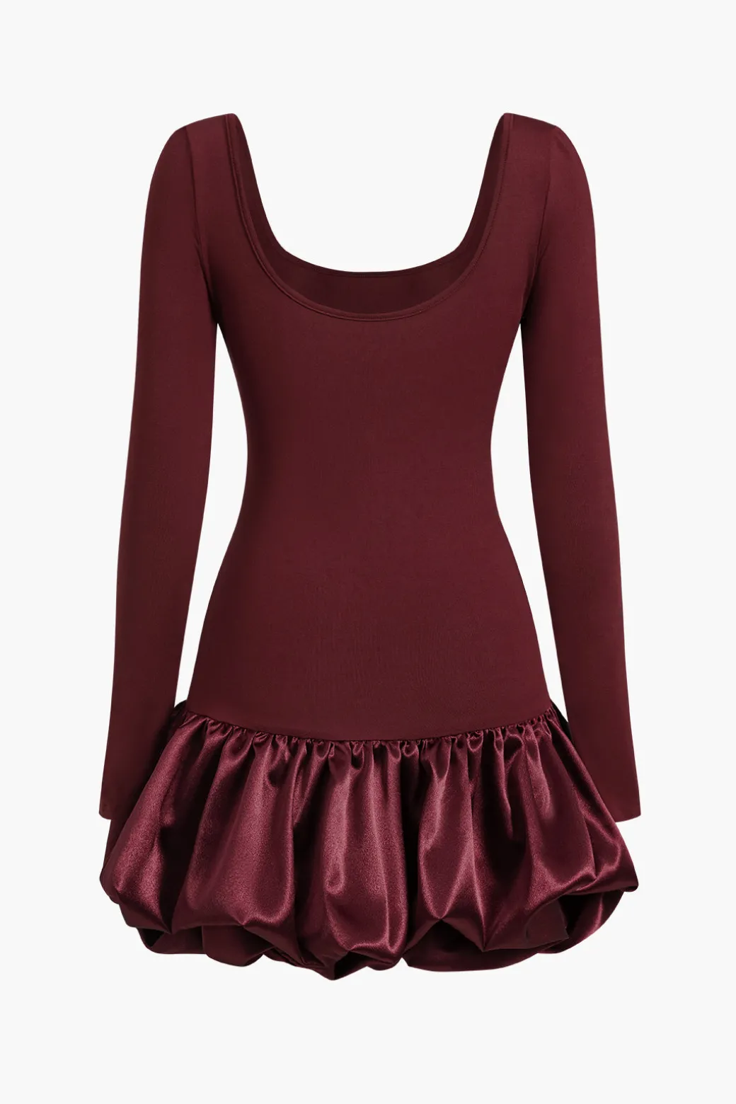 Fashion Long-Sleeve Puff Hem Mini Dress Long Sleeve Dresses | Mini Dresses