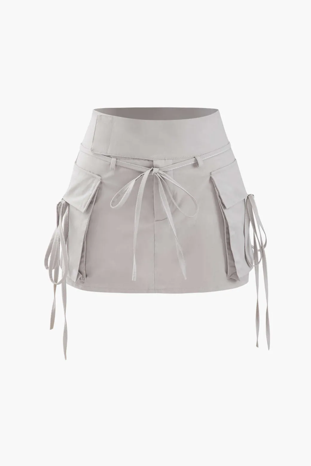 Hot Low Rise Tie Cargo Mini Skirt Skirts