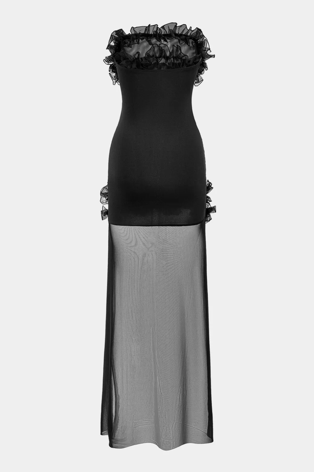 Online Mesh Patchwork Off Shoulder Strapless Sleeveless Mini Dress Mini Dresses