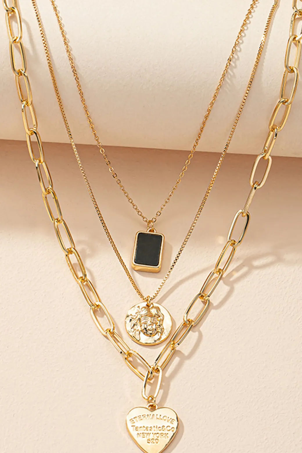 Flash Sale Metal Layered Heart Pendant Necklace Necklaces | Accessories