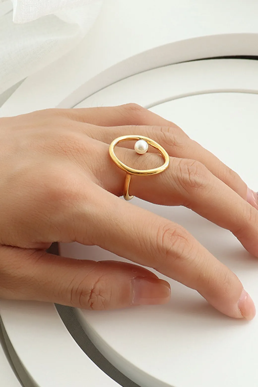 Fashion Metal Pearl Ring Accessories