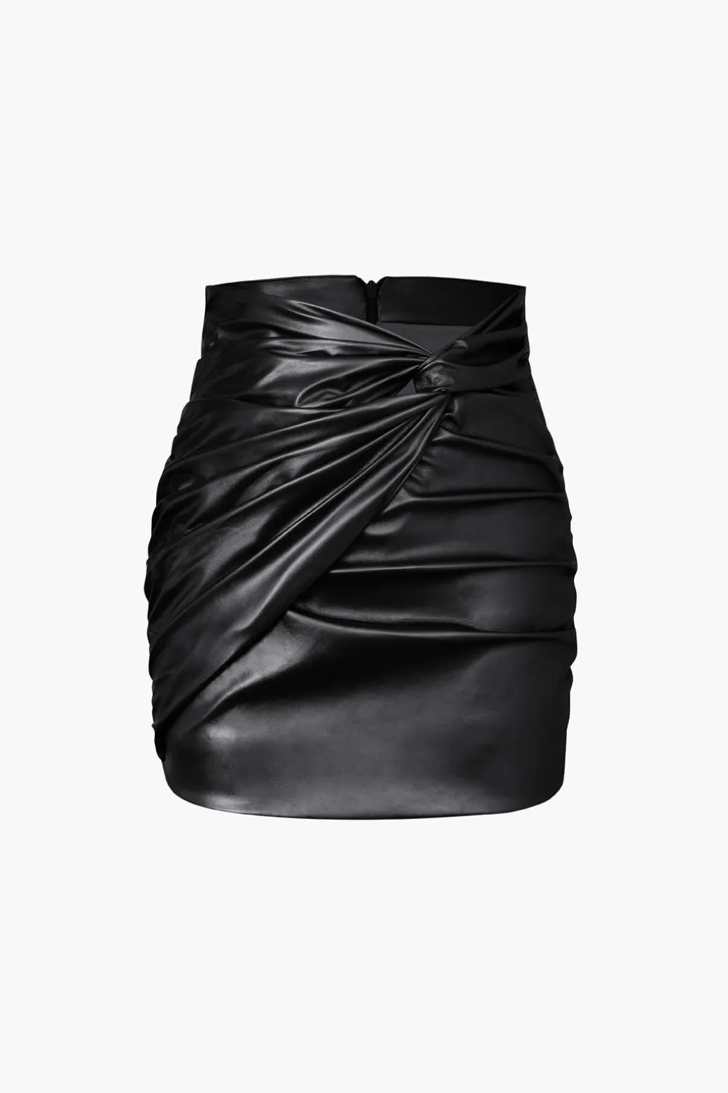 Flash Sale Metallic Faux Leather Knotted Mini Skirt Skirts