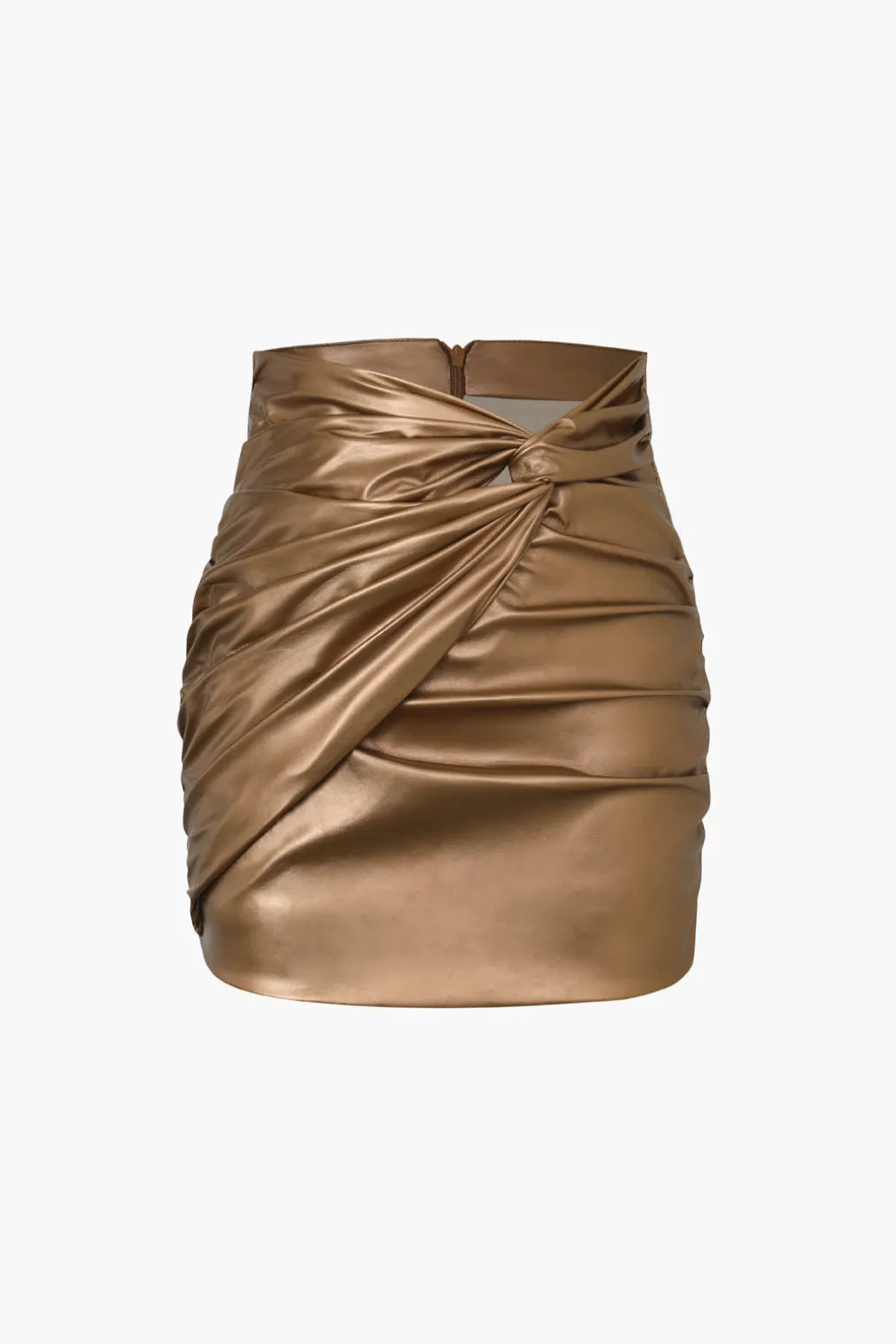 Flash Sale Metallic Faux Leather Knotted Mini Skirt Skirts
