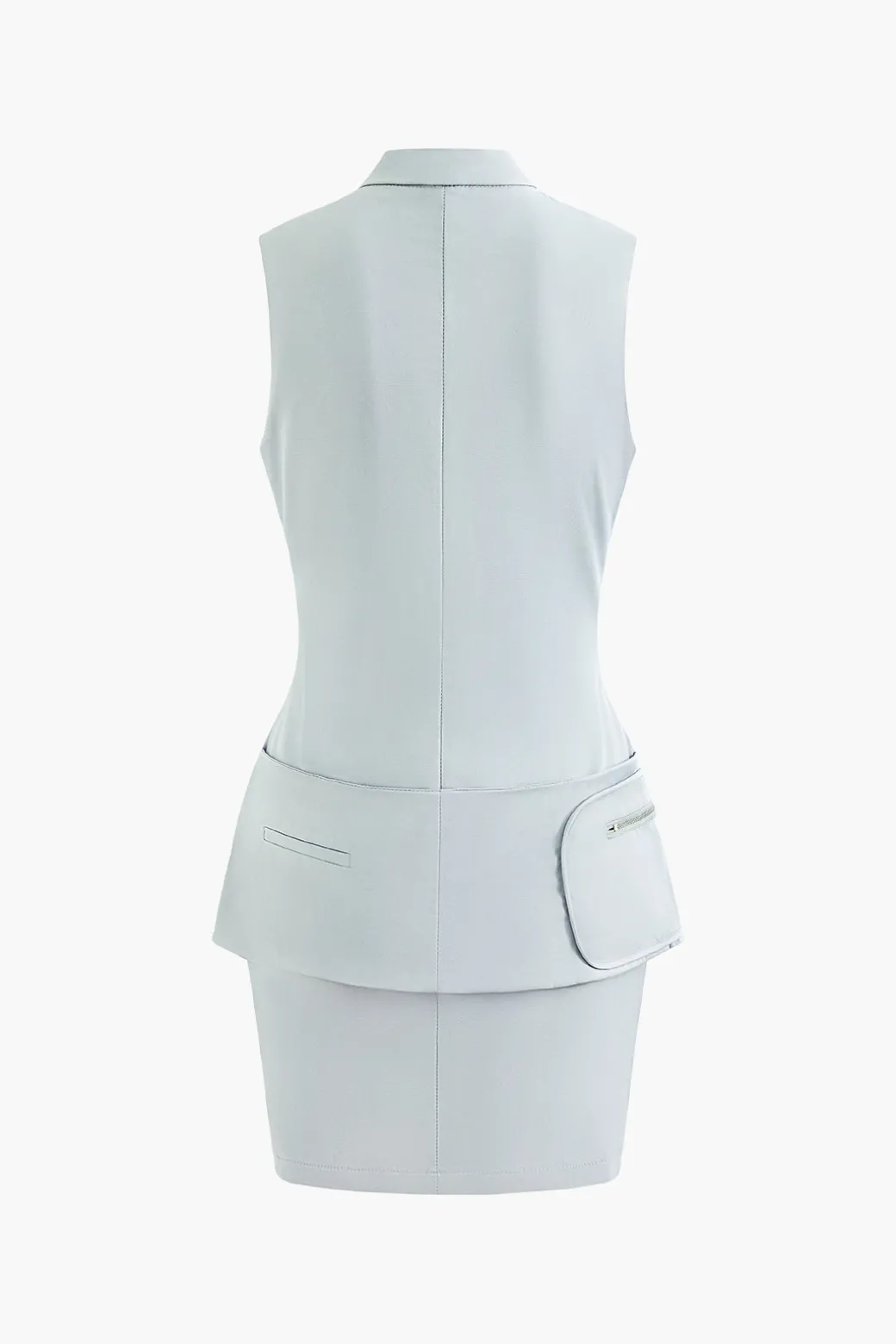 Sale Mock Neck Pocket Detail Sleeveless Mini Dress Mini Dresses