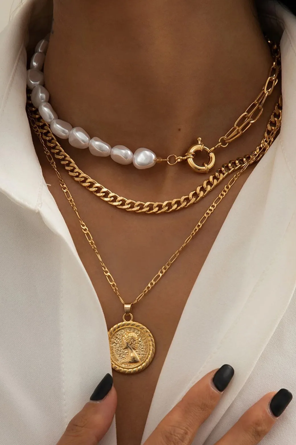 Discount Multi-Layer Pearl Necklace Necklaces | Accessories
