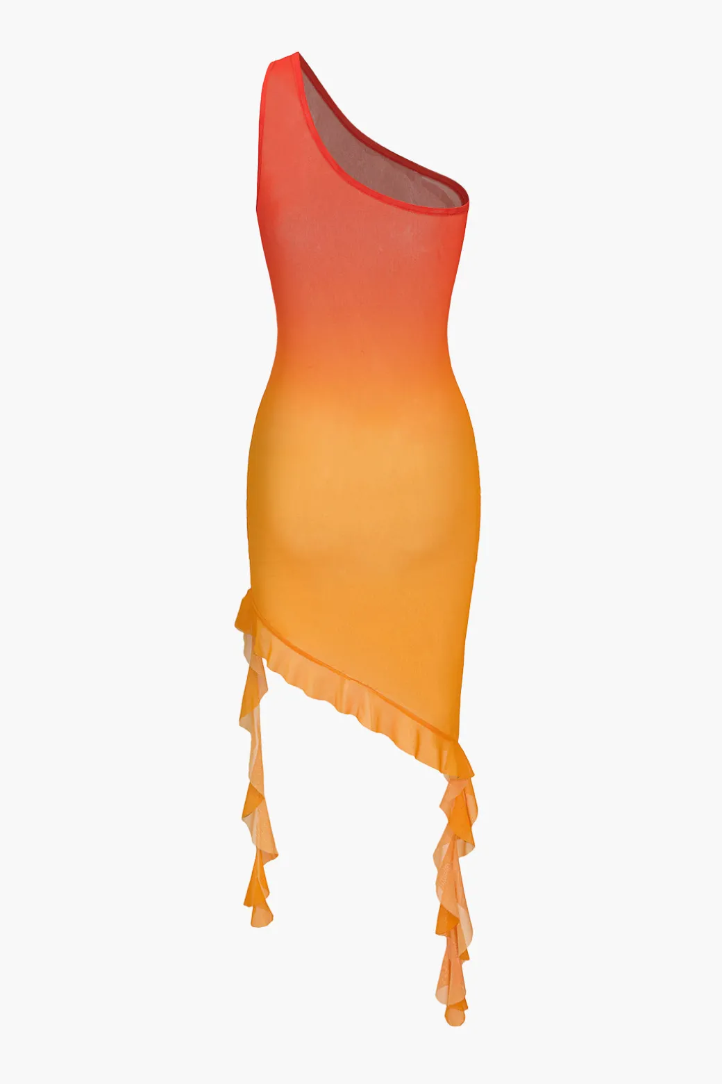 New Ombre Ruffle One Shoulder Cover Up Swimwear