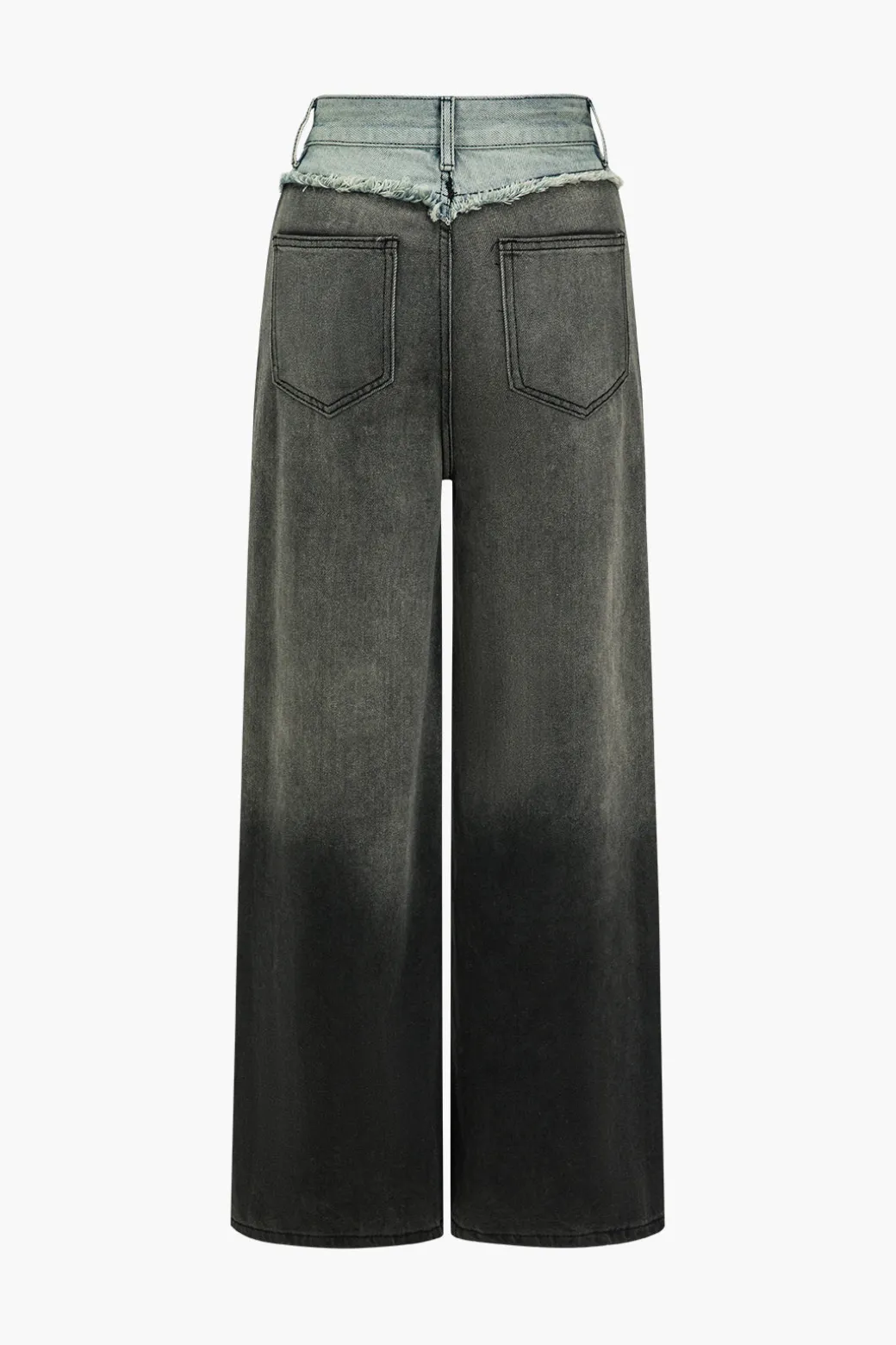 Outlet Patchwork Color Block Wide Leg Jeans Jeans