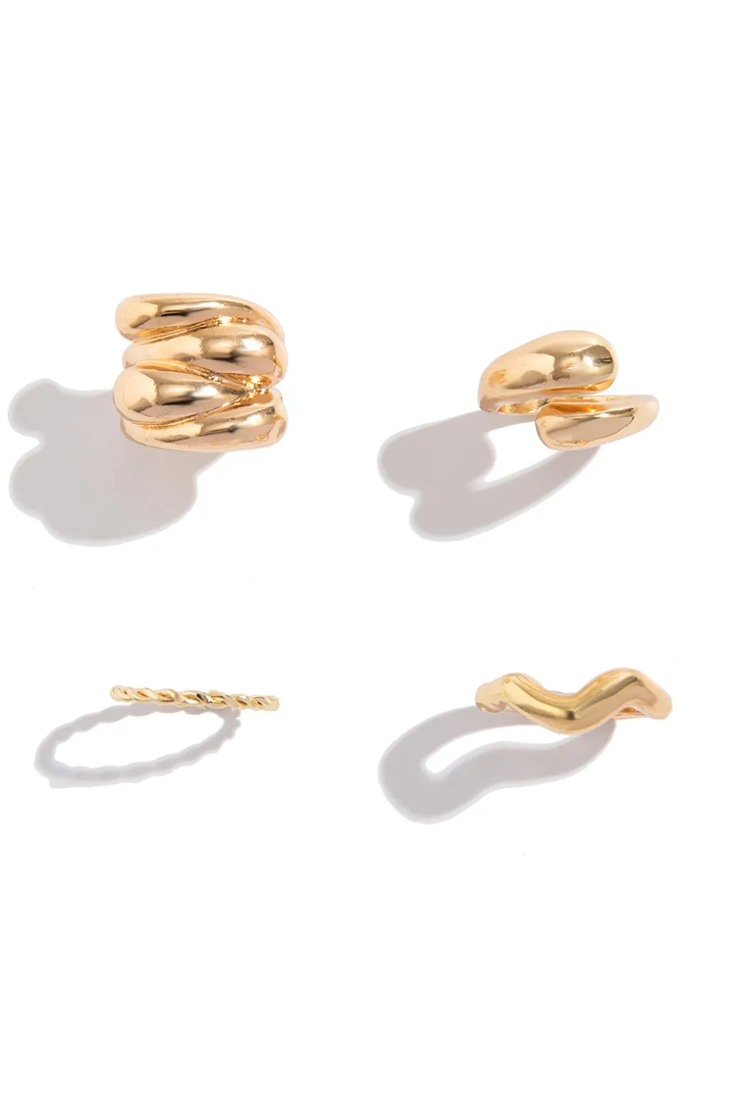 New 4pc Metal Ring Set Accessories