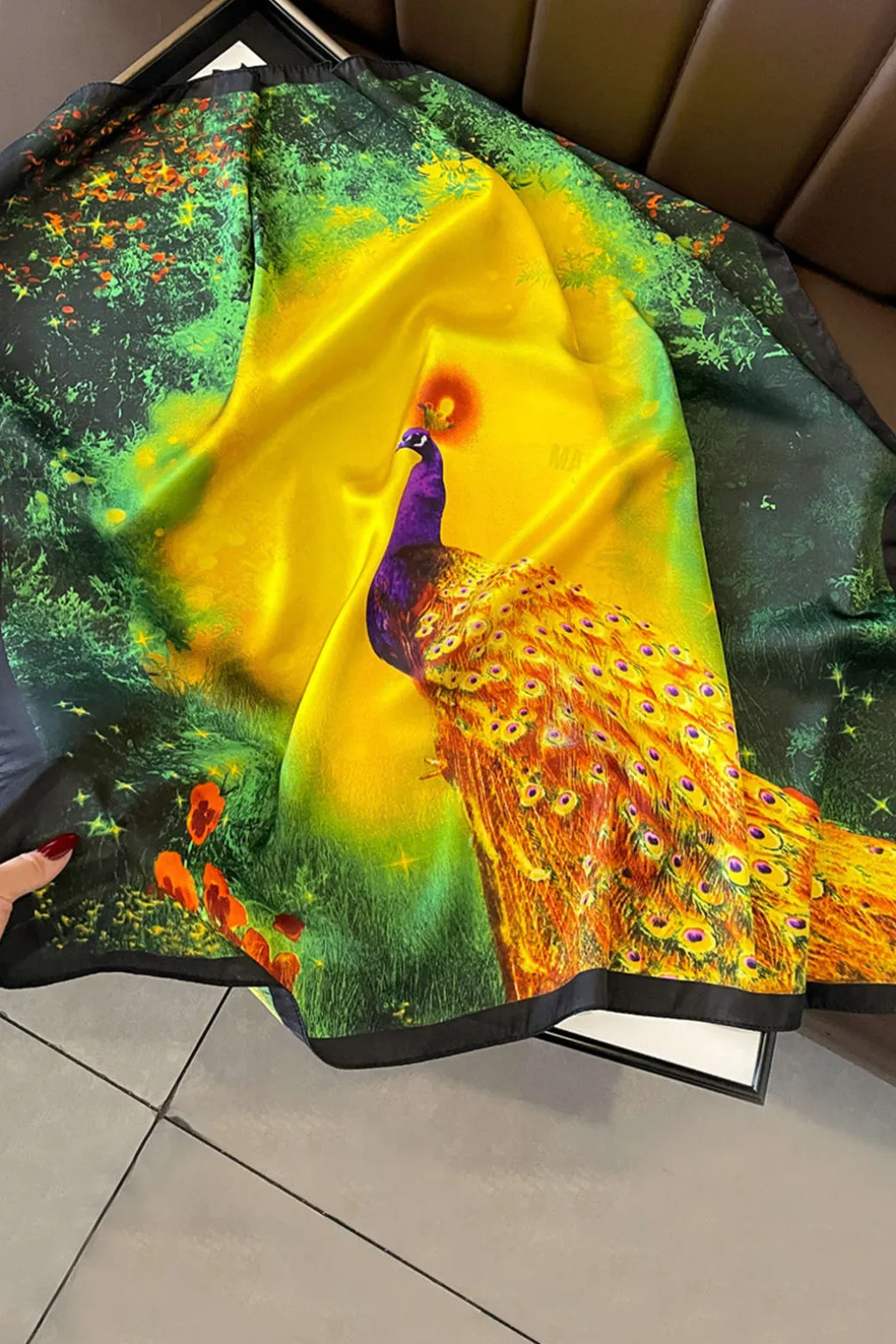 Discount Peacock Print Scarf Accessories