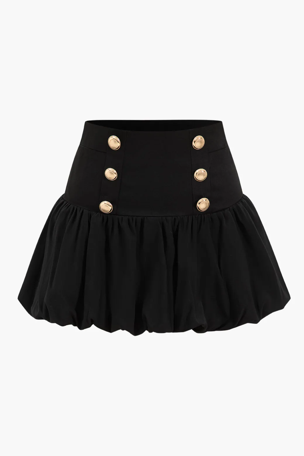 Flash Sale Pleated Button Puff Mini Skirt Skirts