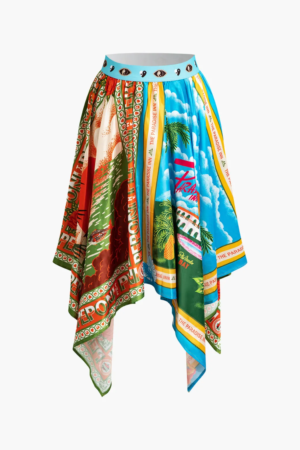 Fashion Print Asymmetrical Skirt Skirts