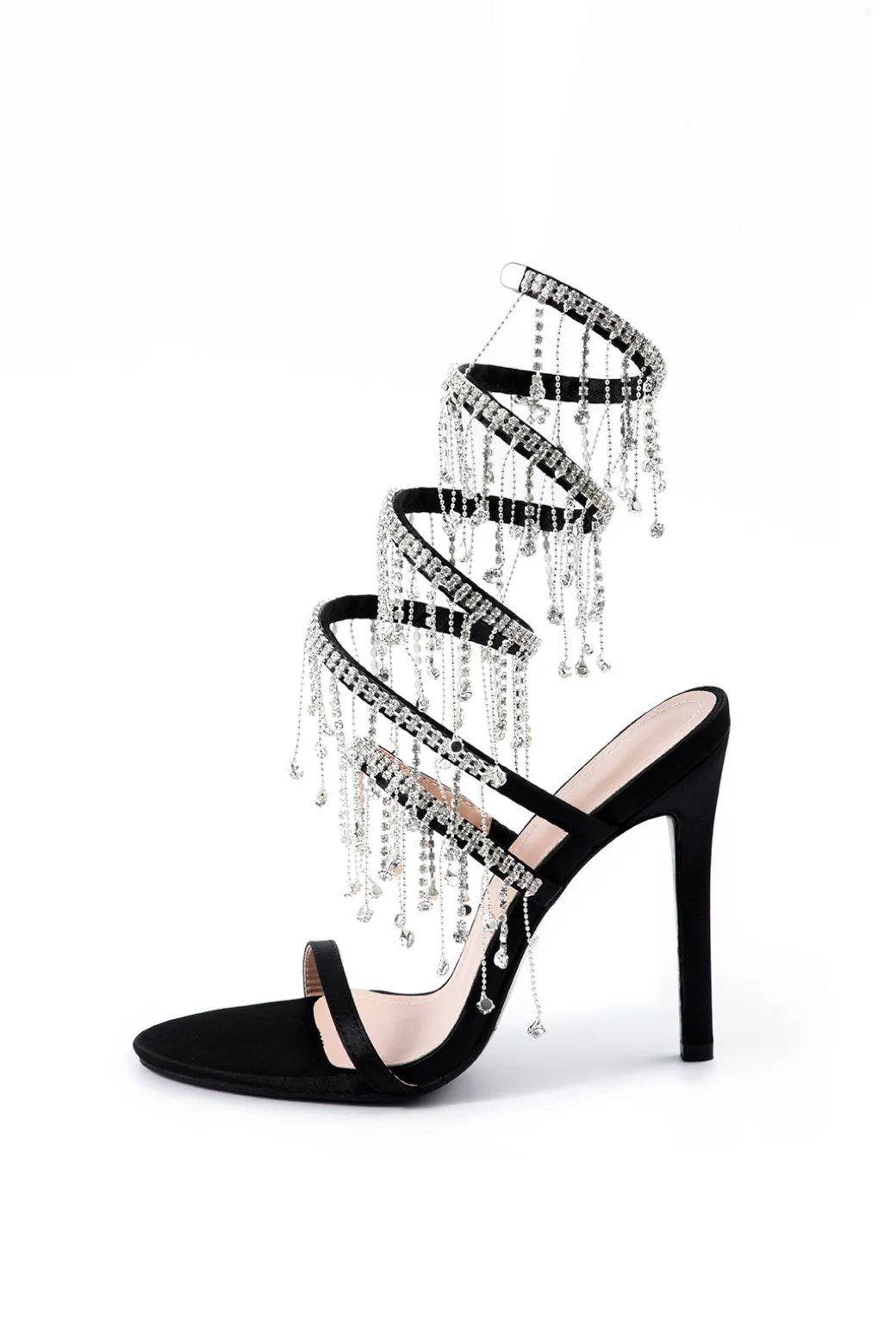 Flash Sale Rhinestone Chain Round Toe Heels Shoes | Shoes
