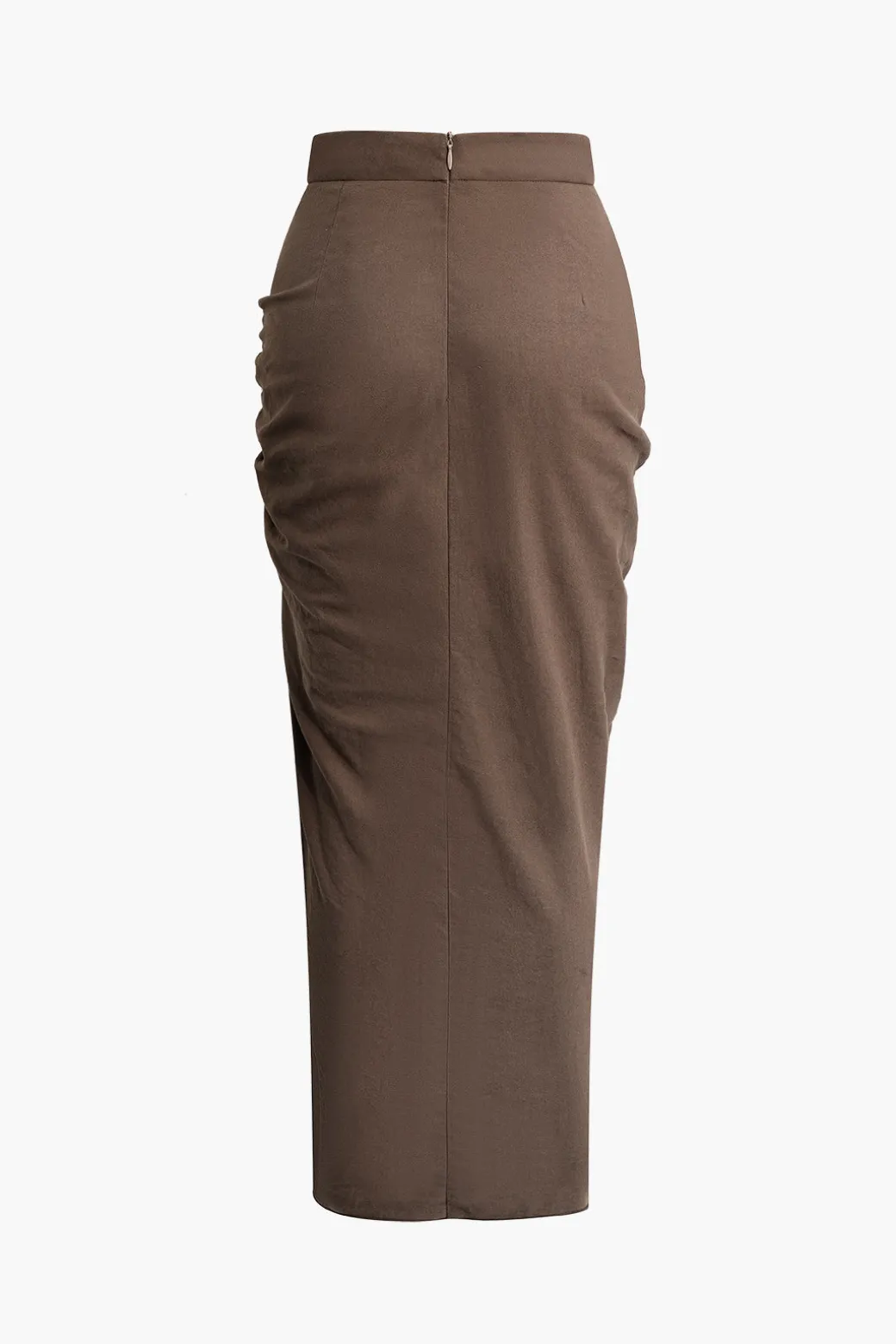 Fashion Ruched Drawstring Split Skirt Skirts