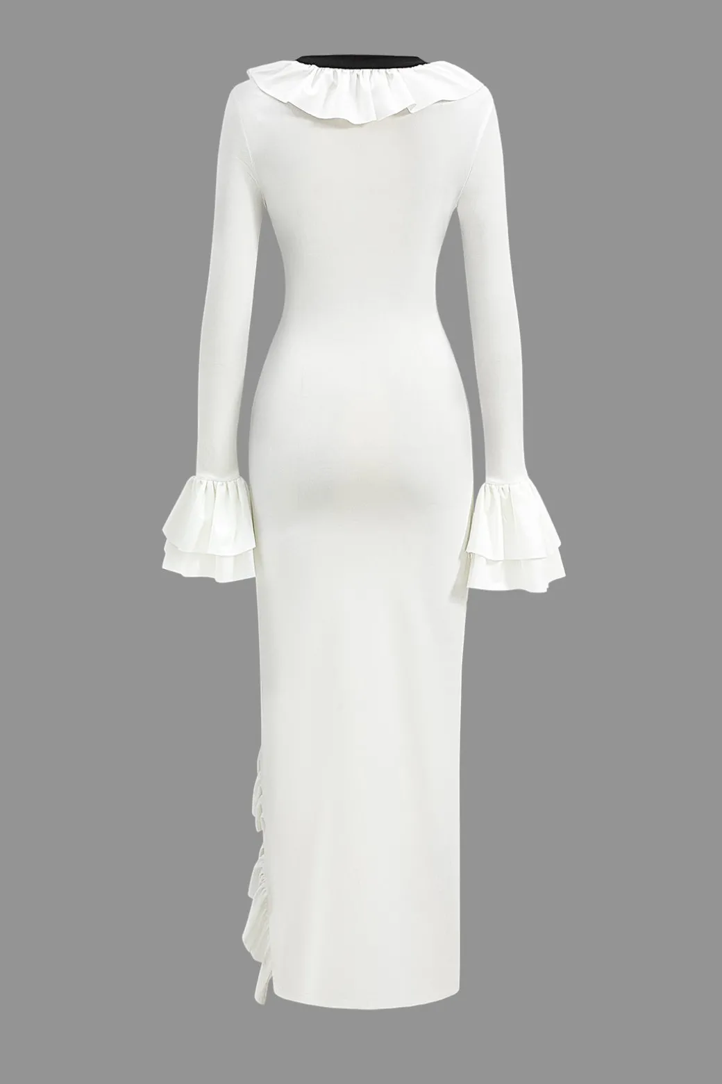 Cheap Ruffled V-Neck Long Sleeve Maxi Dress Long Sleeve Dresses | Maxi Dresses