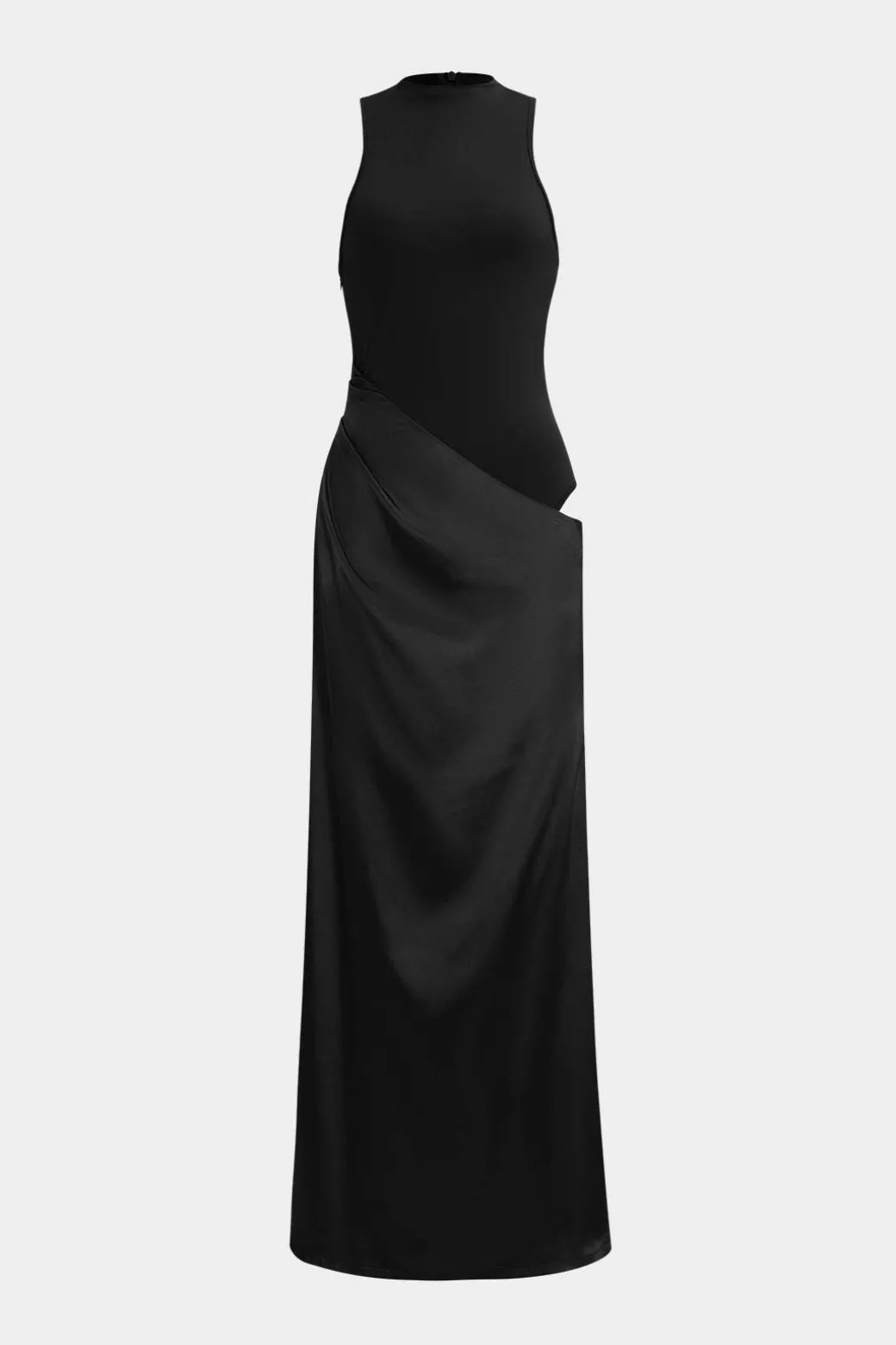 New Satin Patchwork Sleeveless Maxi Dress Maxi Dresses