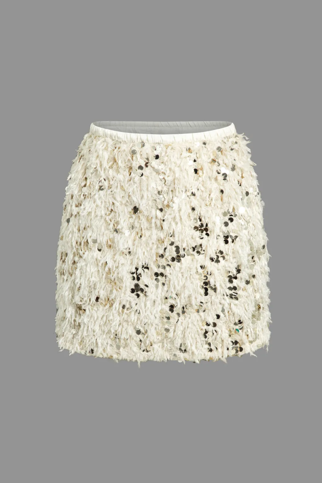 Fashion Sequin Feather Fringe Skirt Skirts