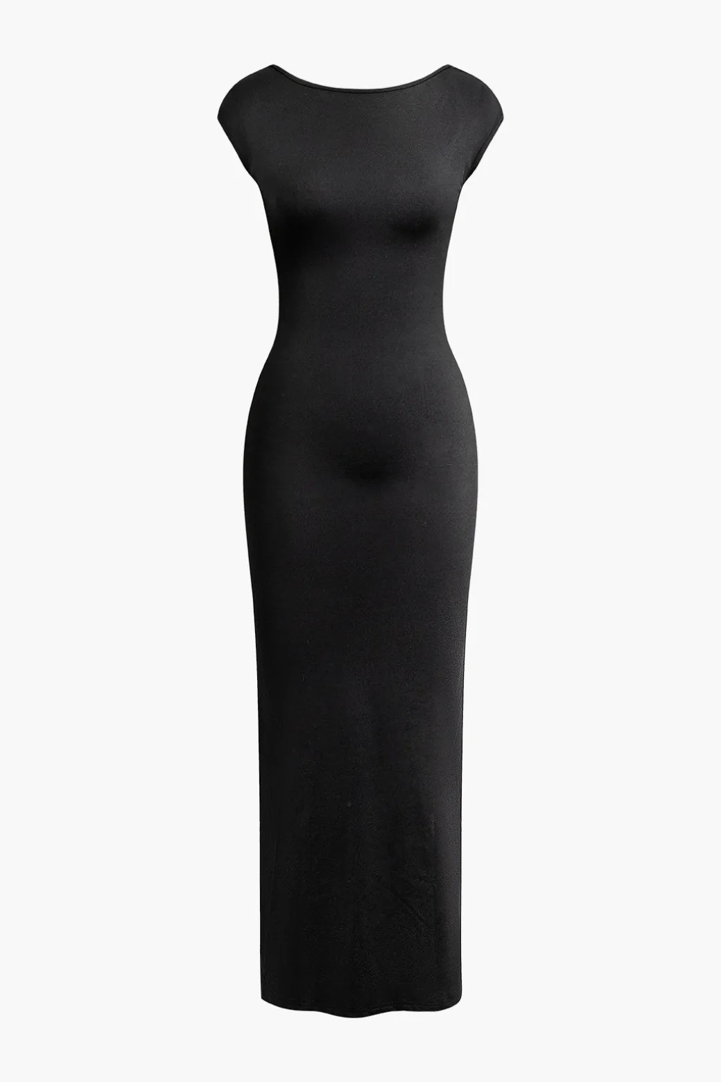 Clearance Solid Backless Short Sleeve Maxi Dress Maxi Dresses
