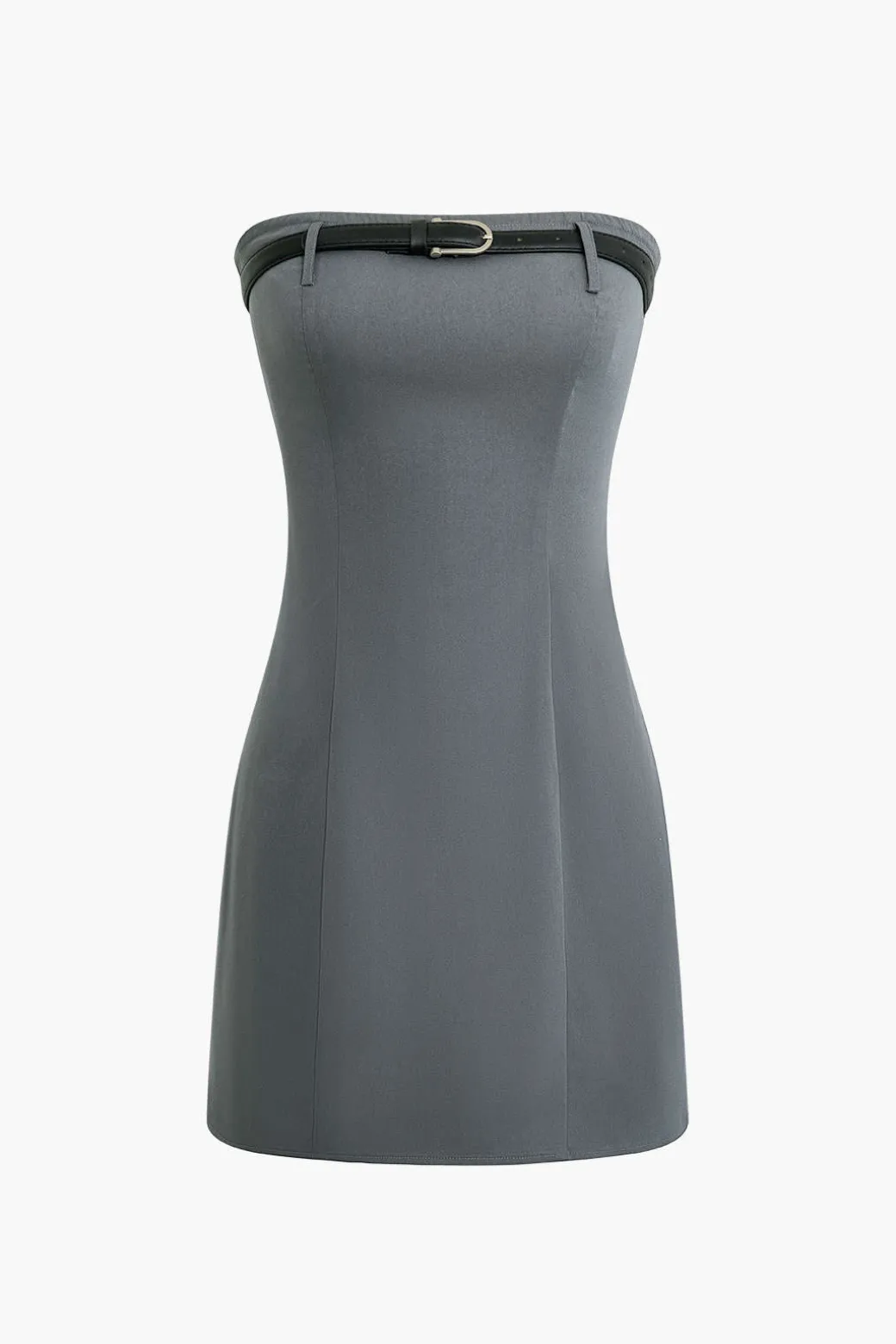 Flash Sale Solid Belted Strapless Mini Dress Mini Dresses