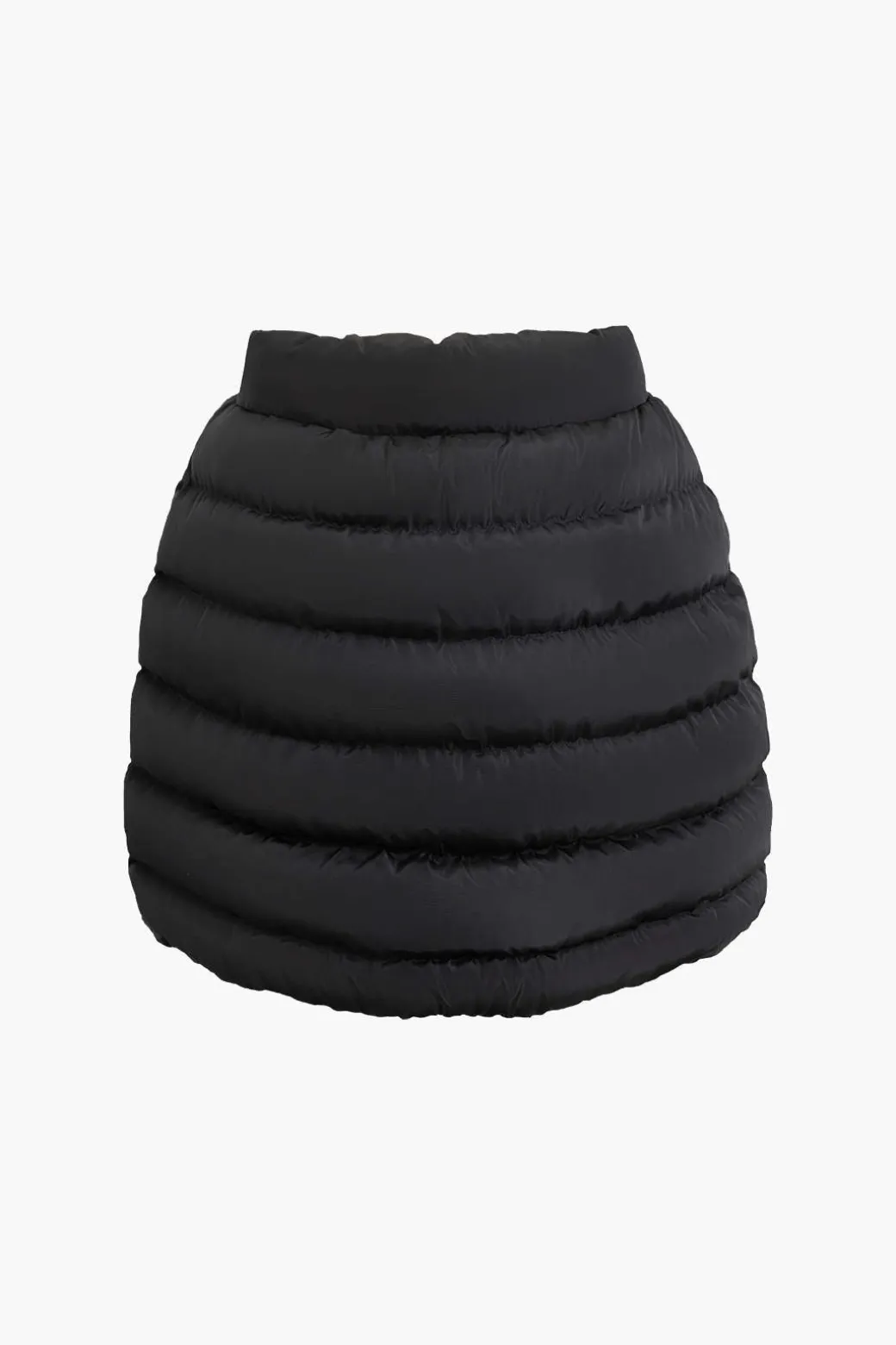Hot Solid Button Up Puffer Mini Skirt Skirts