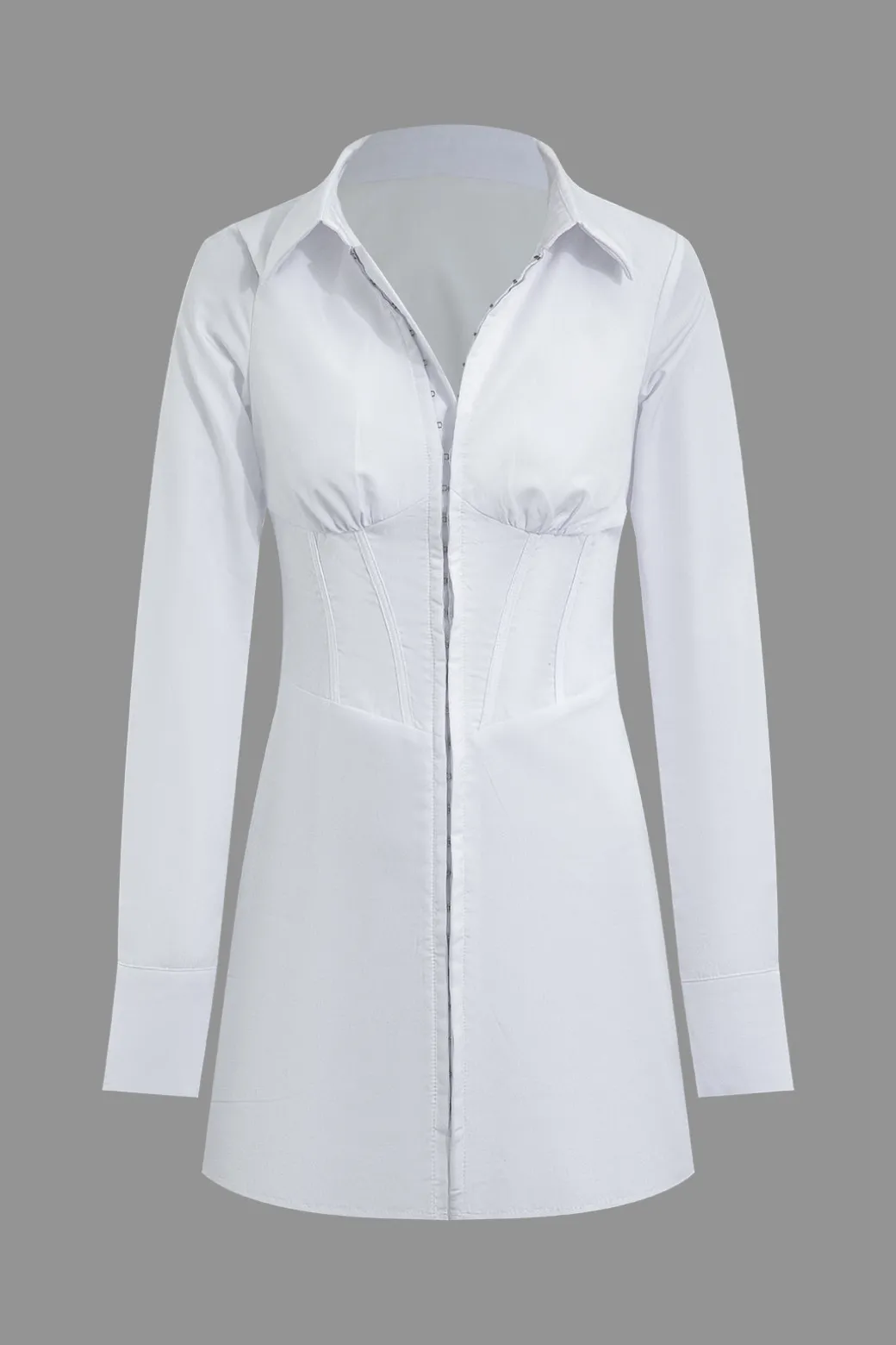 Hot Solid Corset Long Sleeve Mini Dress Long Sleeve Dresses | Mini Dresses