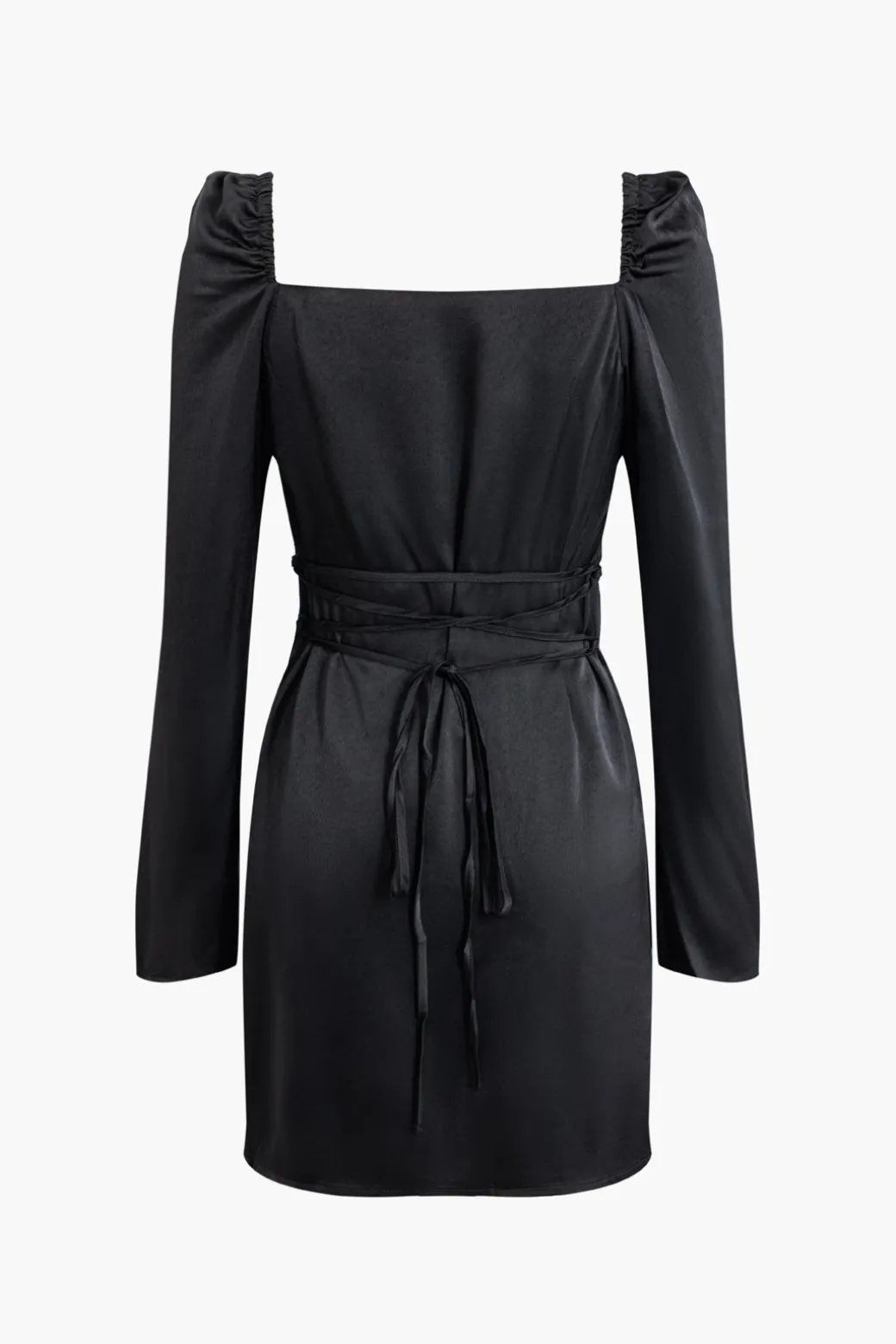 Flash Sale Solid Cowl Neck Long Sleeve Mini Dress Long Sleeve Dresses | Mini Dresses