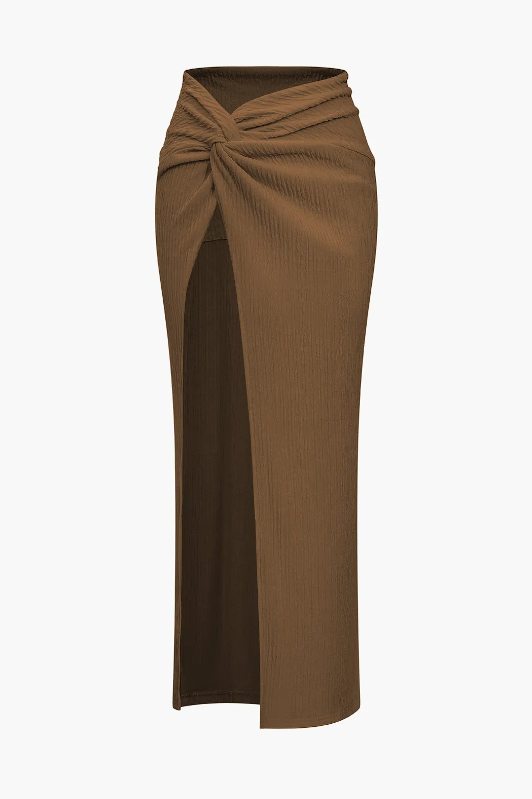 Sale Solid Crop Tank Top And Slit Twist Knot Skirt Set Skirt Sets | Vacation Sets