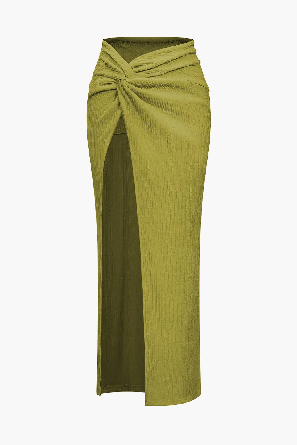 Sale Solid Crop Tank Top And Slit Twist Knot Skirt Set Skirt Sets | Vacation Sets