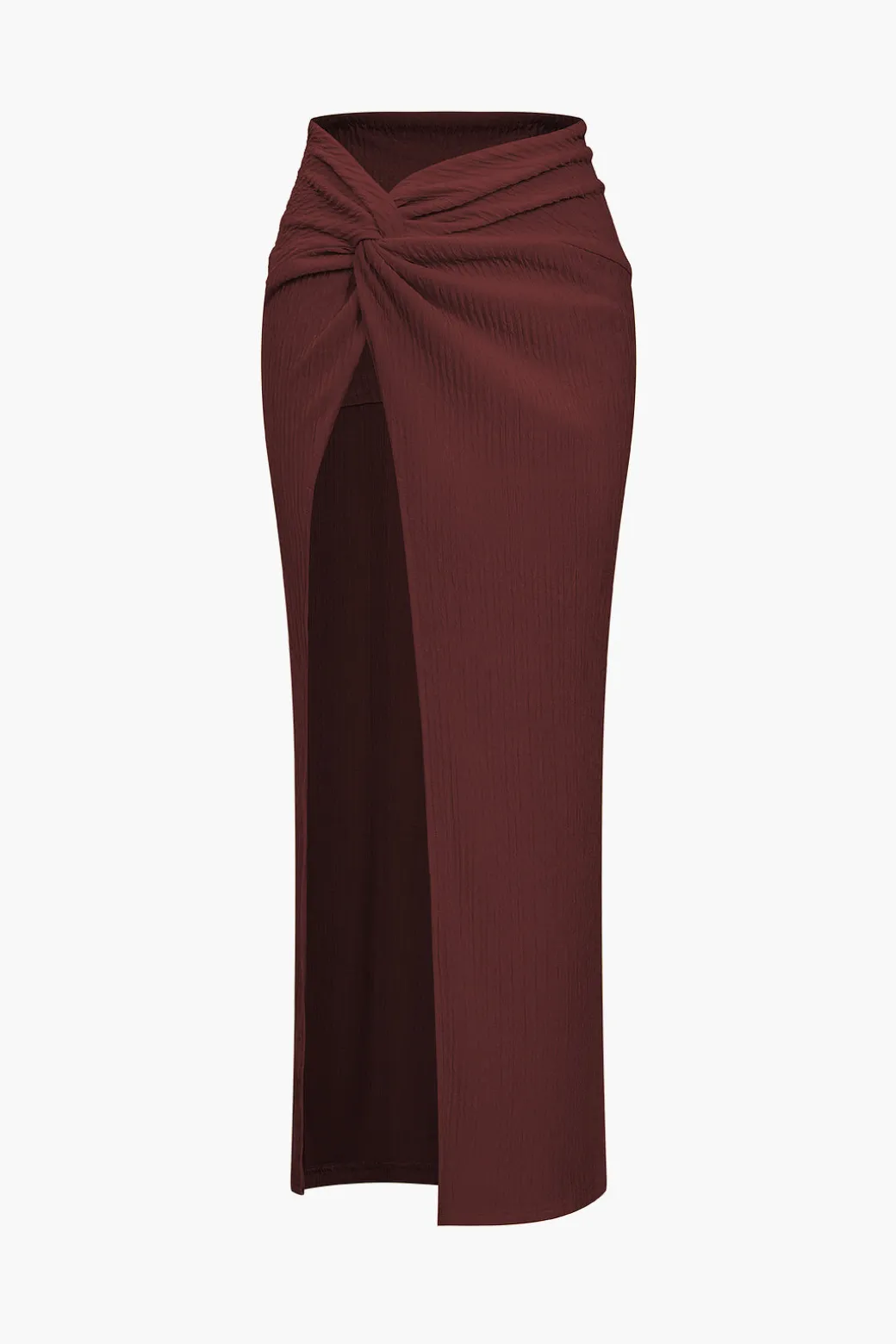 Sale Solid Crop Tank Top And Slit Twist Knot Skirt Set Skirt Sets | Vacation Sets
