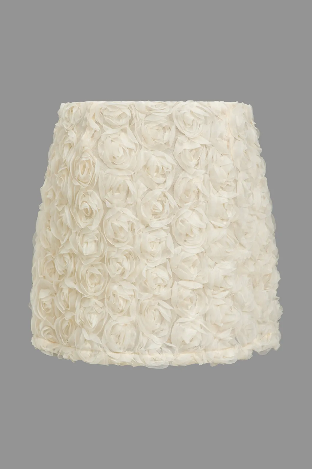 Clearance Solid 3D Floral Texture Zipper Mesh Mini Skirt Skirts