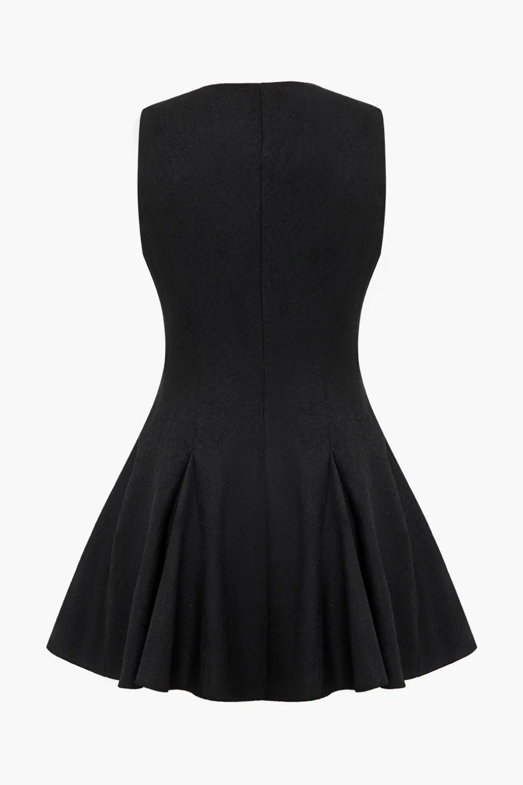 Hot Solid Double Breasted V-Neck Mini Dress Mini Dresses