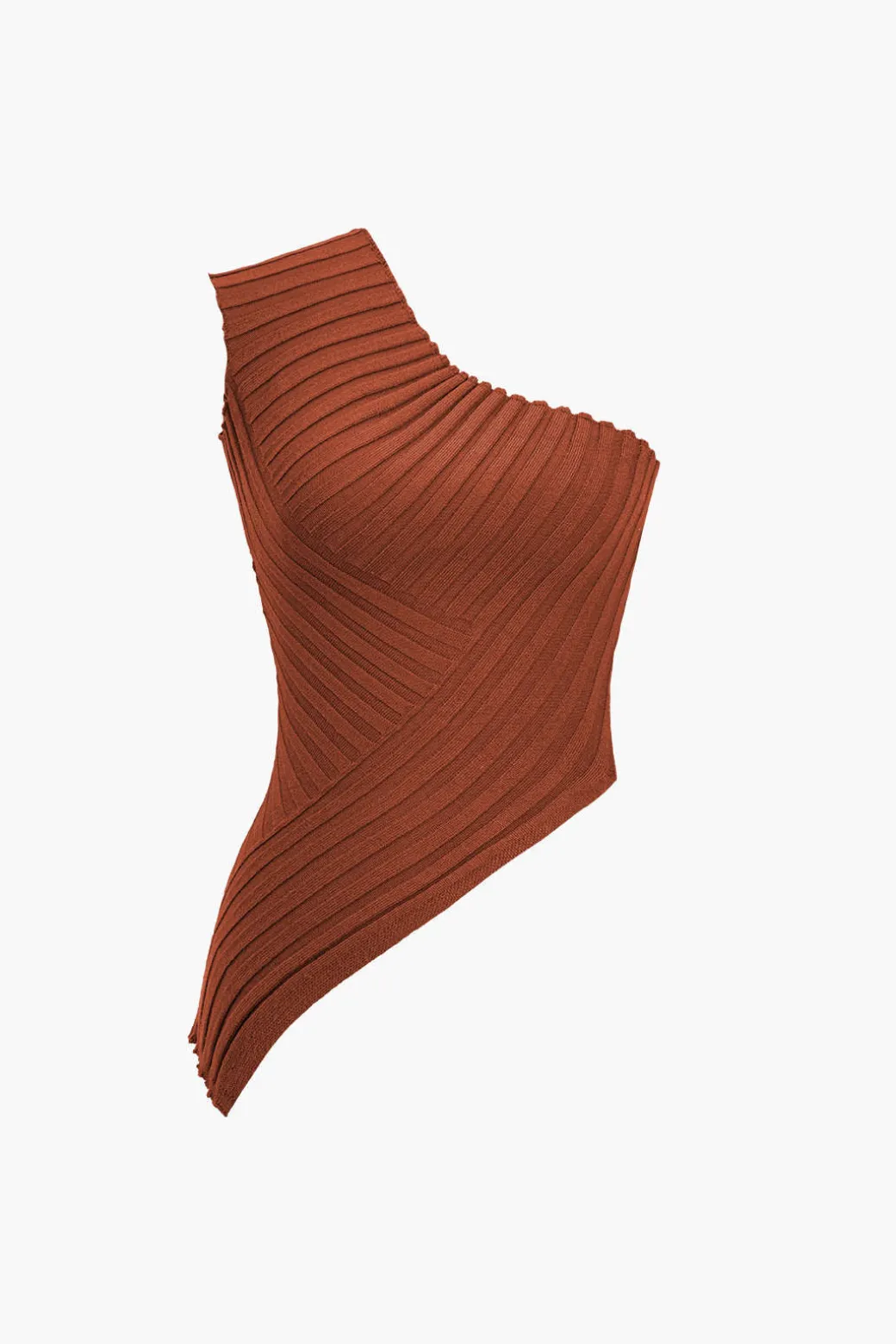 Sale Solid Knit Asymmetrical Tank Top Knitwear | Knit Tops