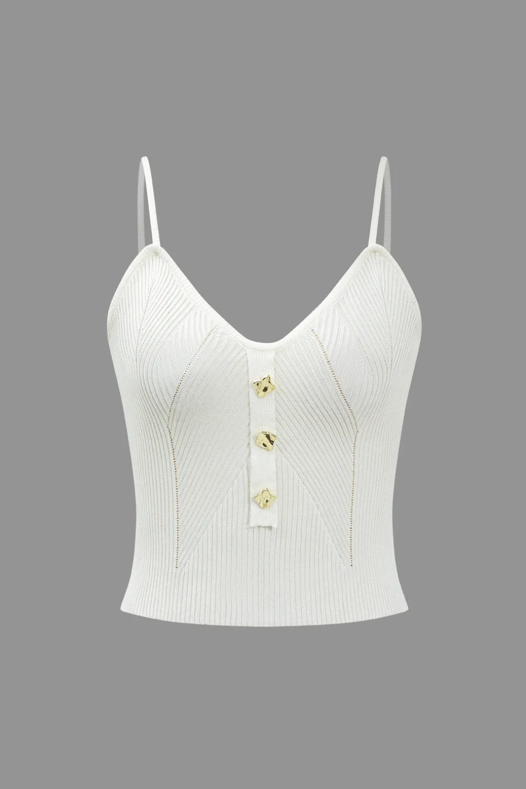 Cheap Solid Knit Button Cami Top Knitwear | Knit Tops