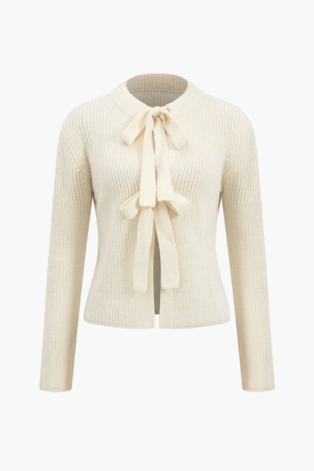 Online Solid Knit Tie-Up Cardigan Outerwear | Outerwear