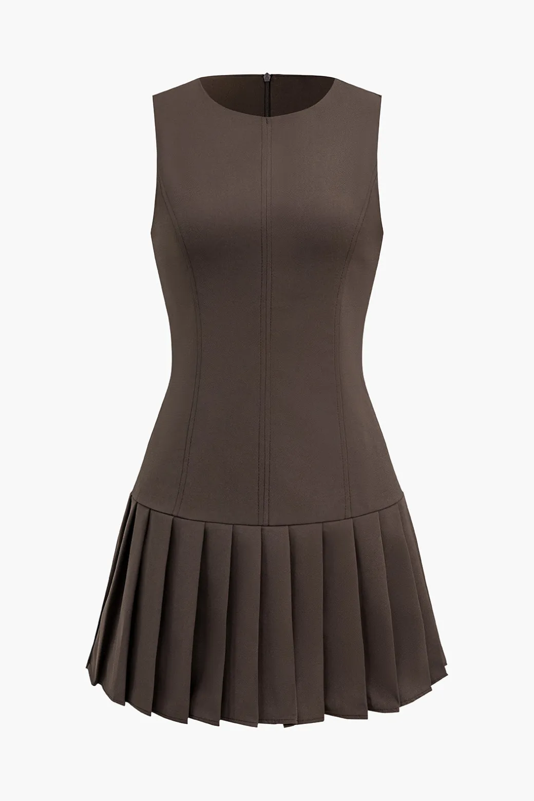 Hot Solid Pleated Mini Dress Mini Dresses