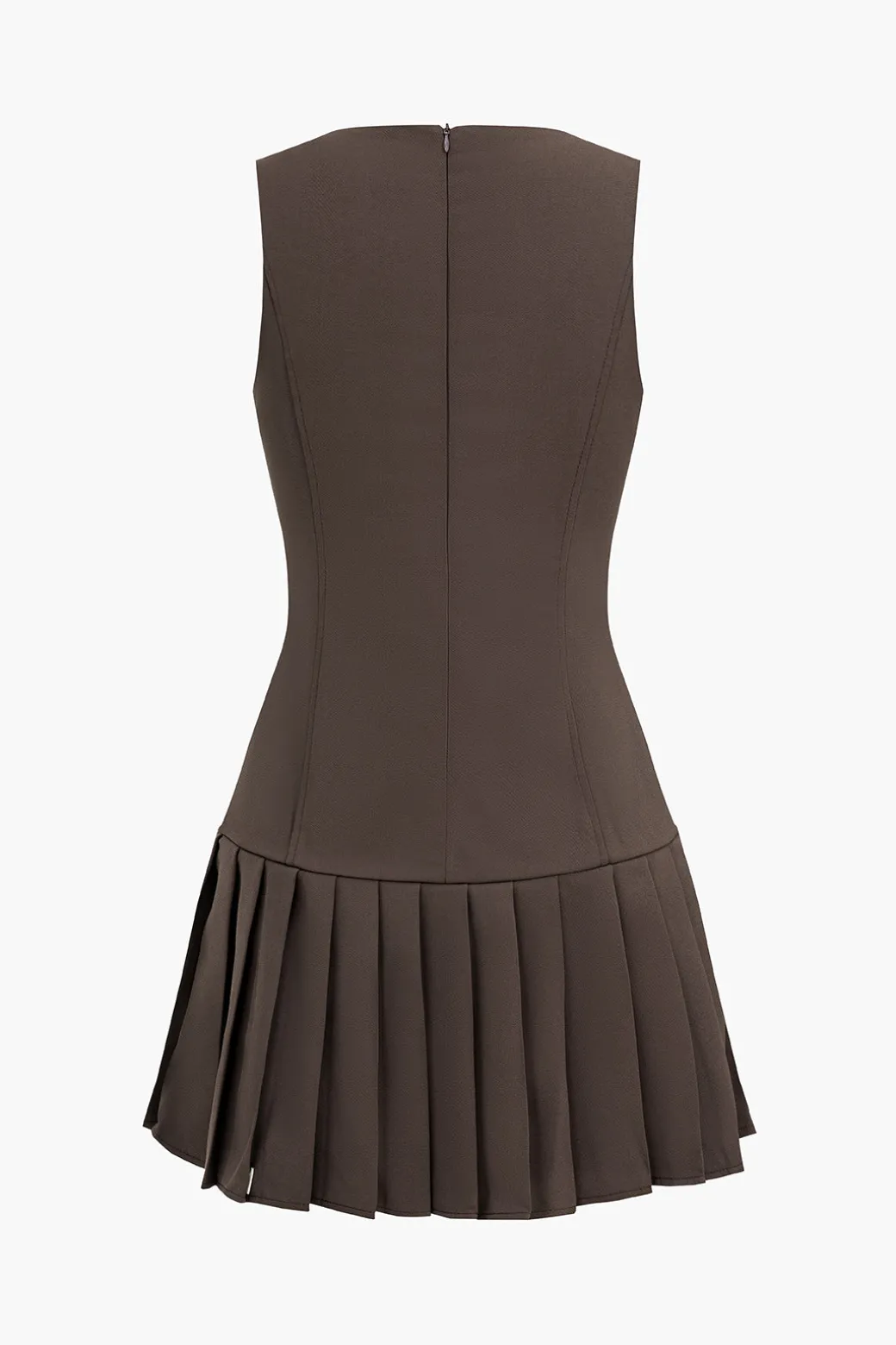 Hot Solid Pleated Mini Dress Mini Dresses