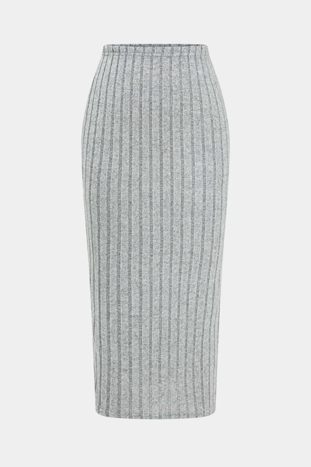 Hot Solid Ribbed Long Sleeve Cut Out Top And Skirt Set Skirt Sets