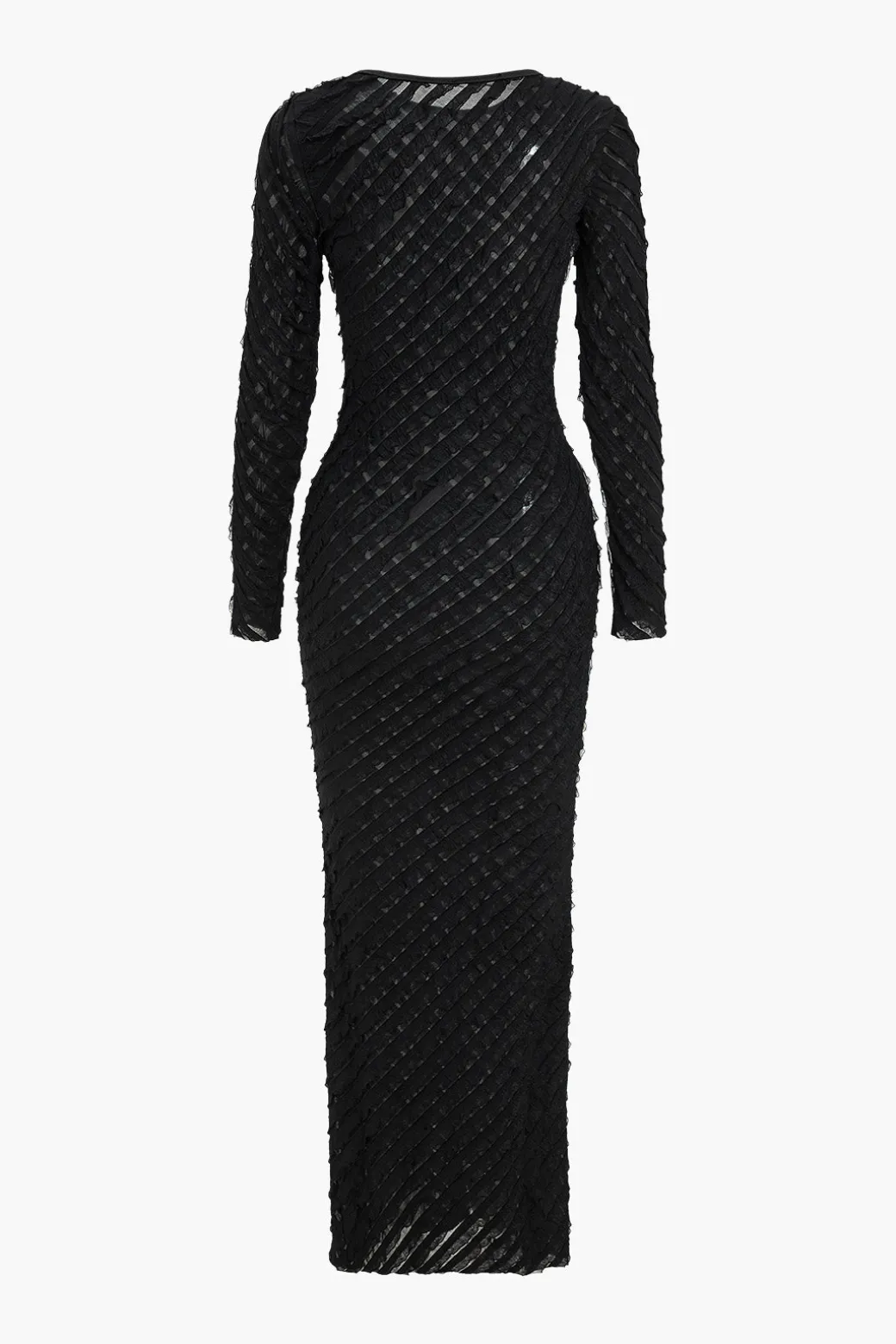 New Solid Round Neck Long Sleeve Maxi Dress Long Sleeve Dresses | Maxi Dresses