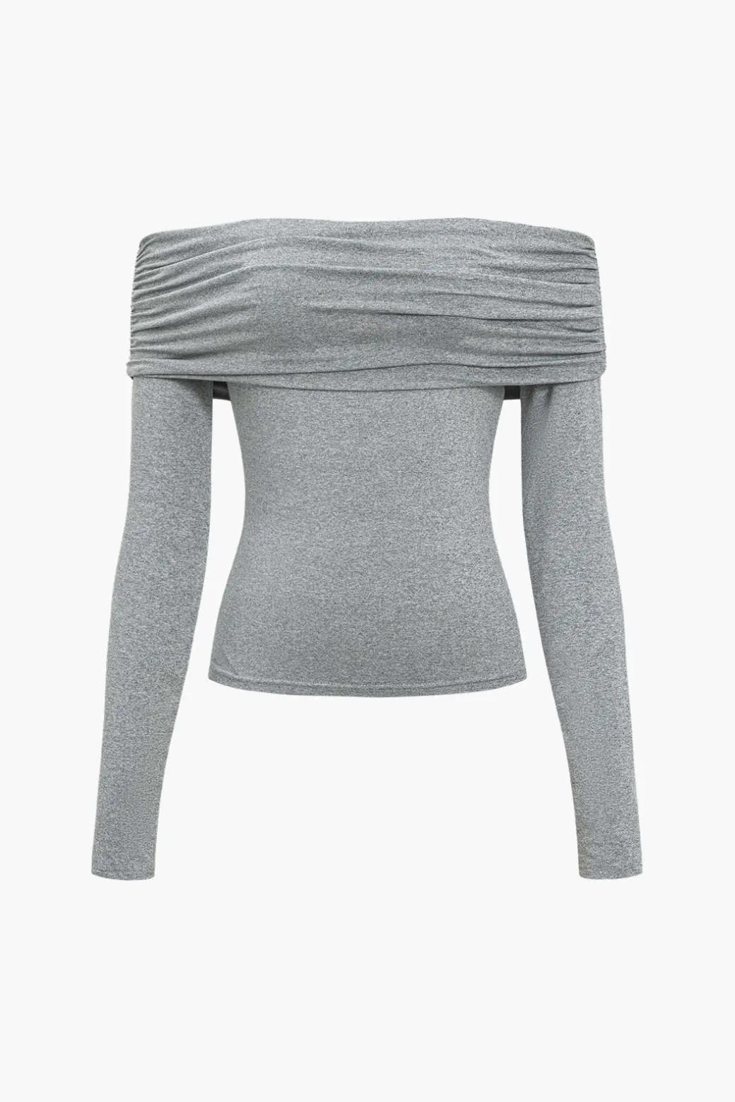 Outlet Solid Ruched Off Shoulder Long-Sleeve Top Long Sleeve Tops | Long Sleeves Tops