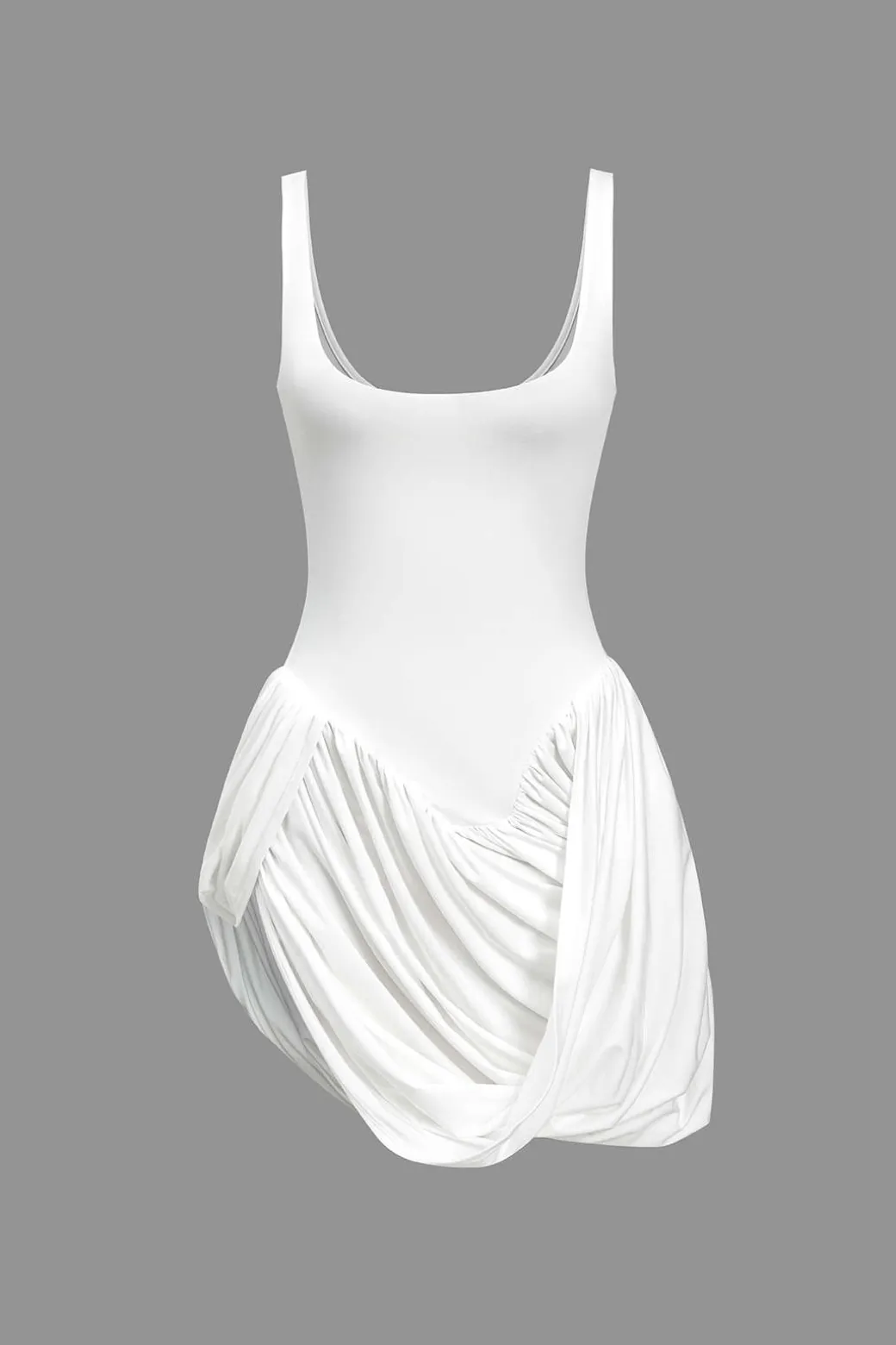 Online Solid Ruched Slit Tank Mini Dress Mini Dresses