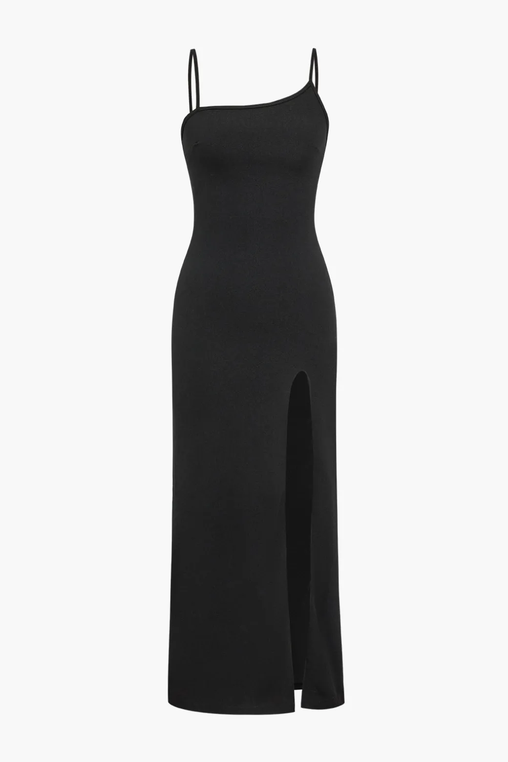 Cheap Solid Slip Strap Slit Midi Dress Midi Dresses
