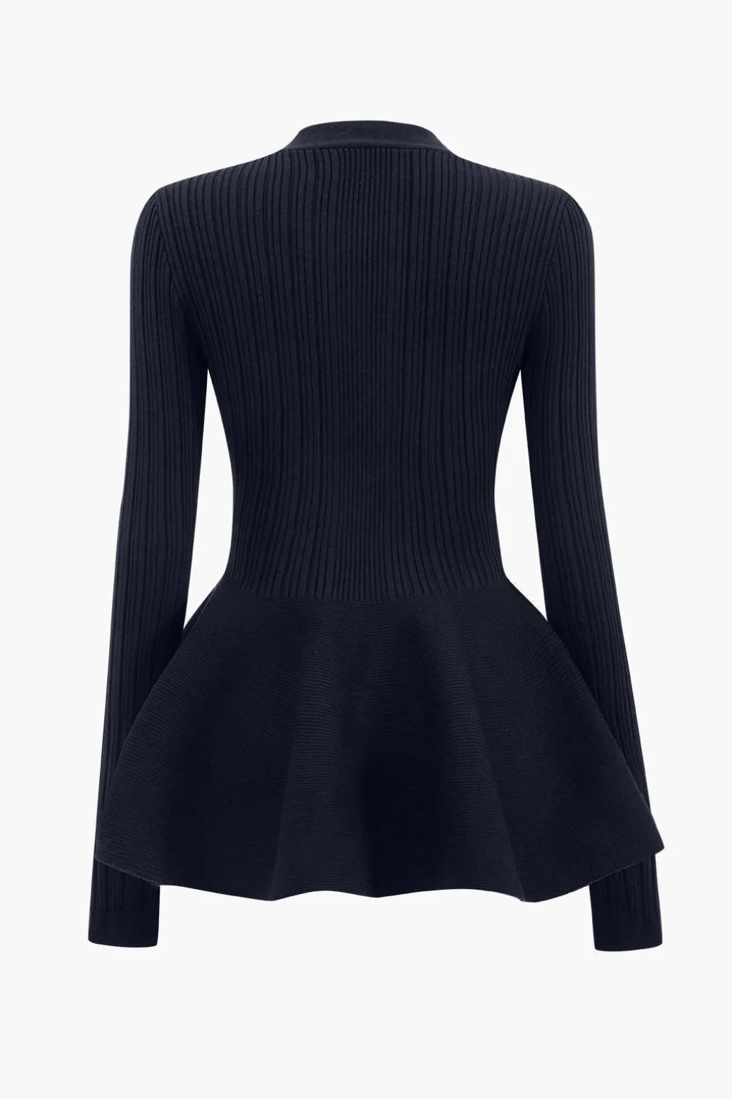 Flash Sale Solid V-neck Puff Hem Sweater Cardigan Outerwear | Knitwear