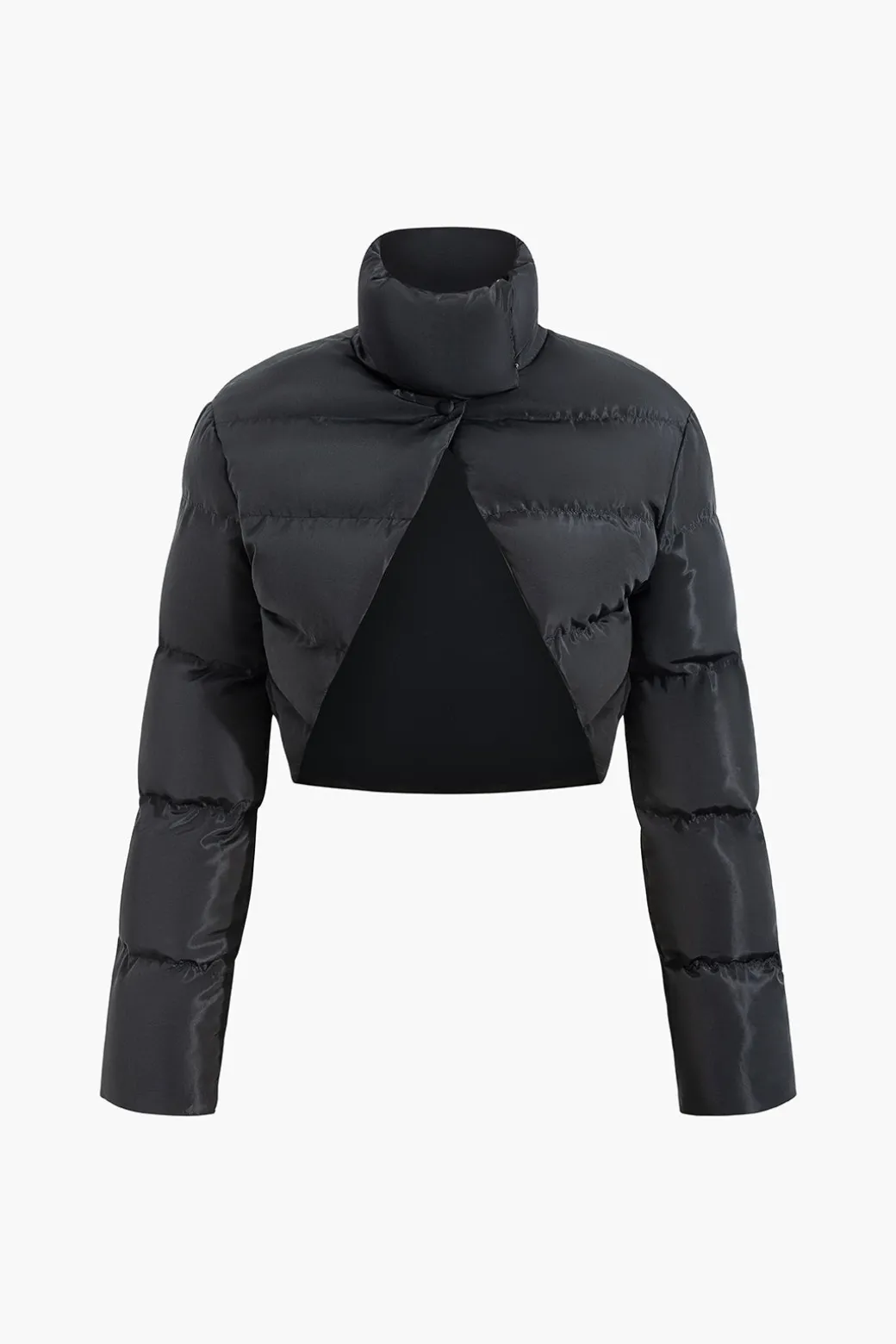 Online Stand Collar Cut Out Puffer Jacket Outerwear | Outerwear