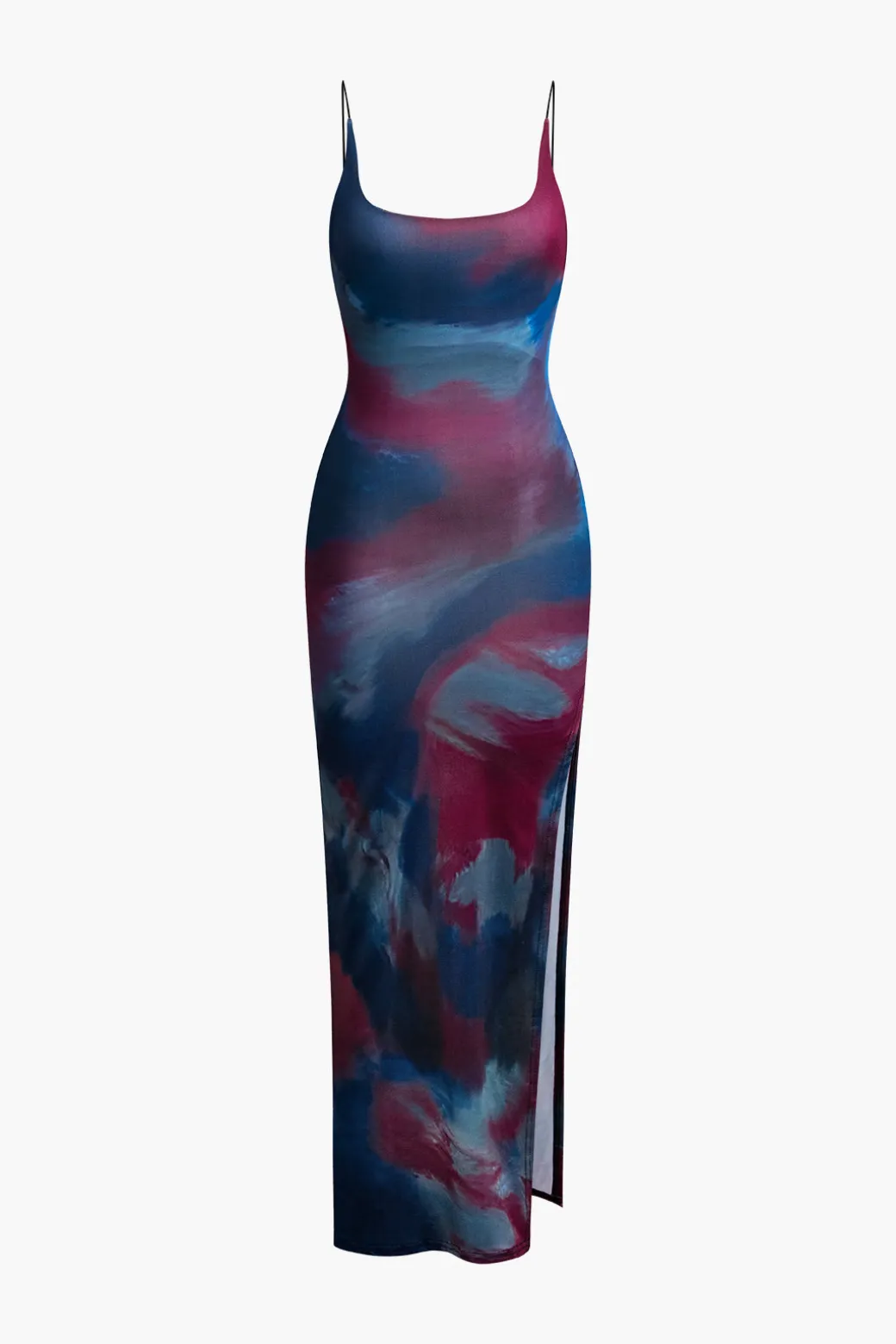 Hot Tie Dye Backless Slit Slip Midi Dress Midi Dresses