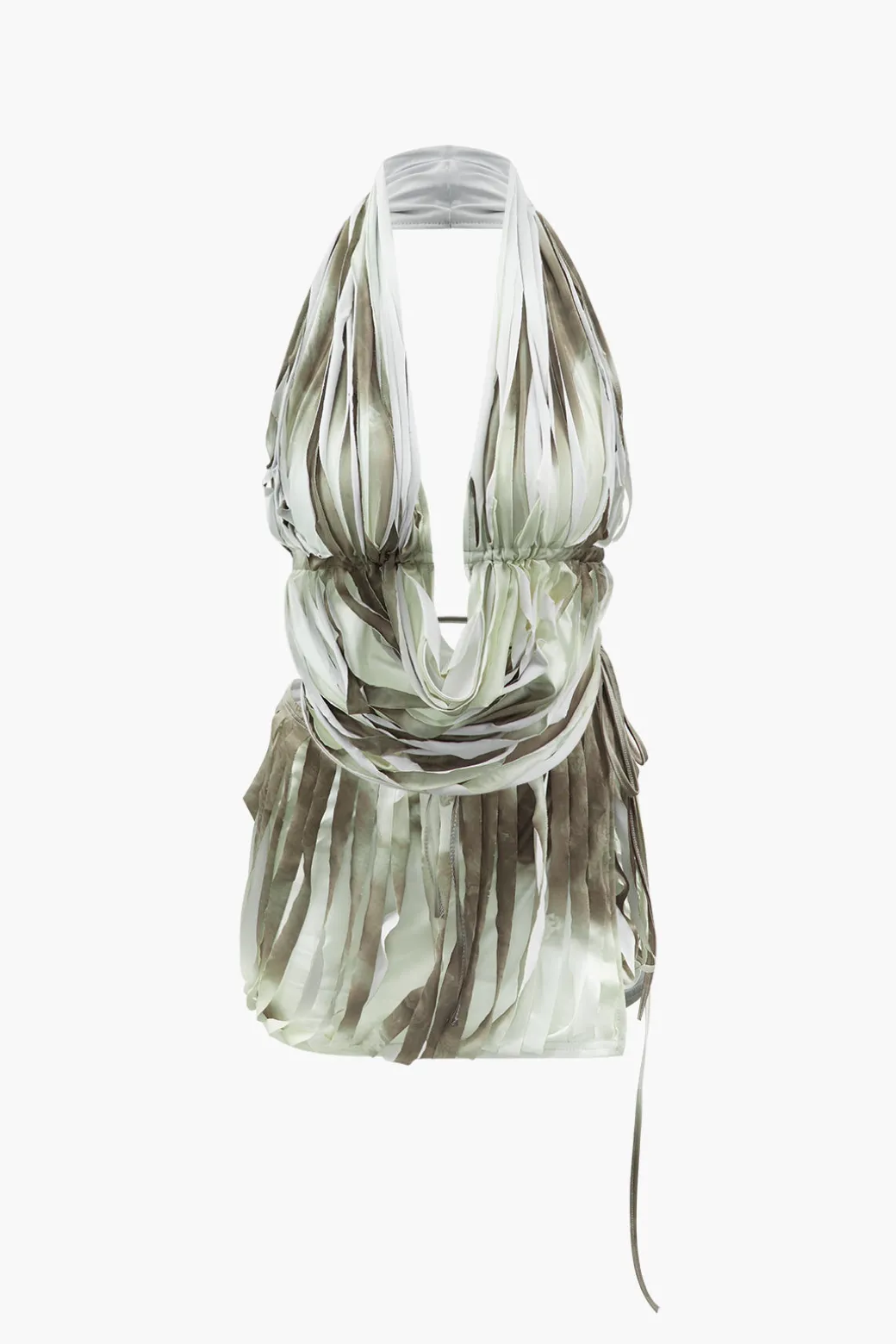 Cheap Tie Dye Destroyed Halter Top And Asymmetric Mini Skirt Set Skirt Sets