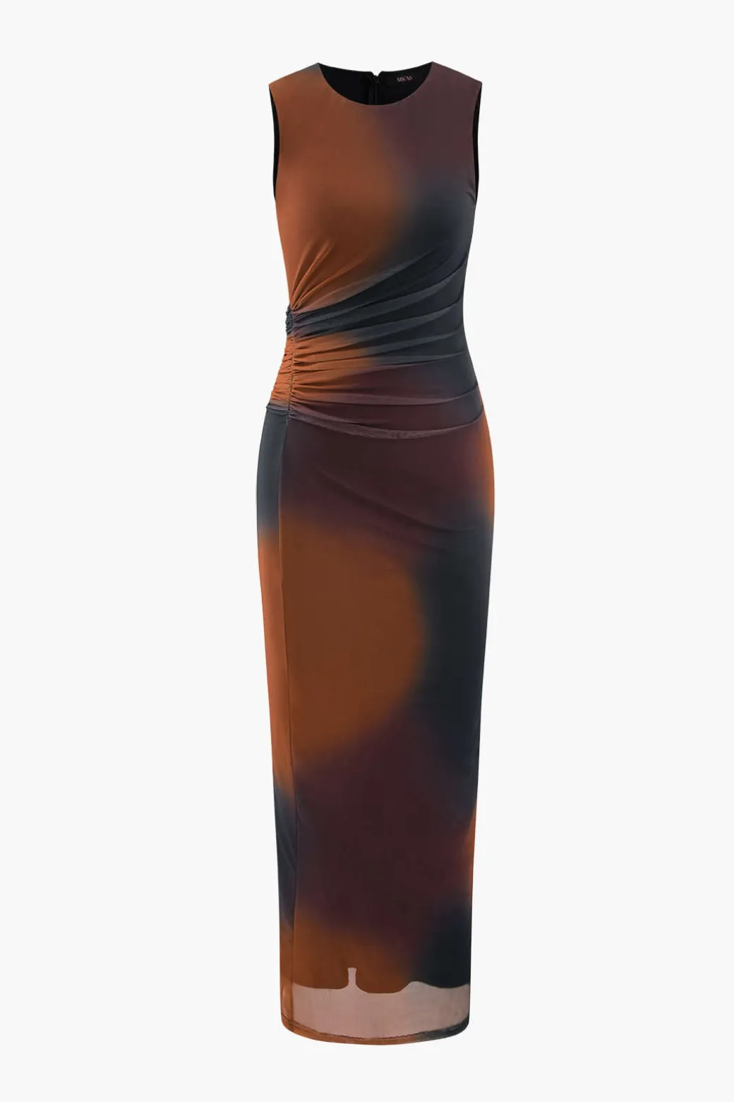 Hot Tie Dye Mesh Slit Sleeveless Maxi Dress Maxi Dresses