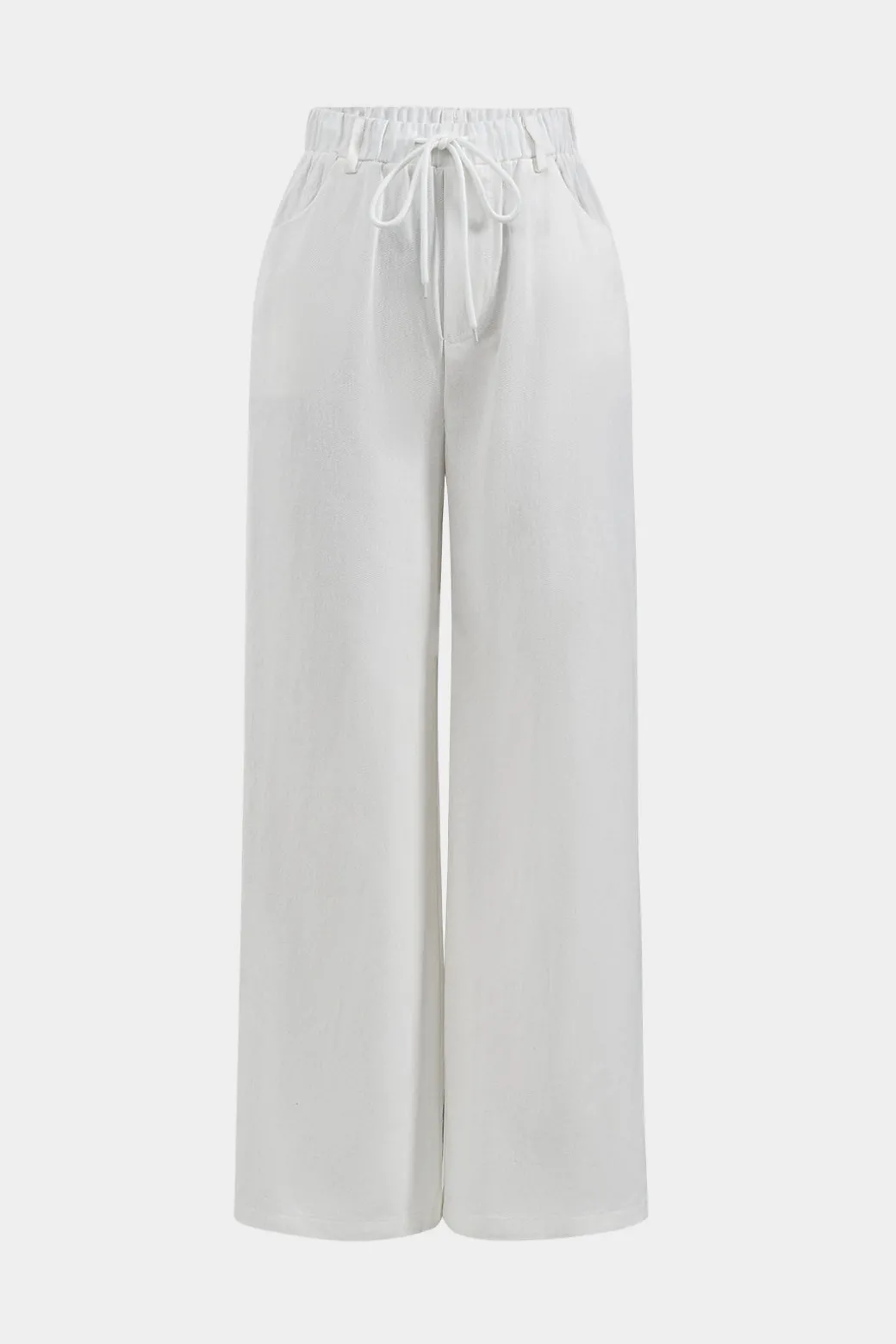 Cheap Tie-Up Wide Leg Trousers Pants