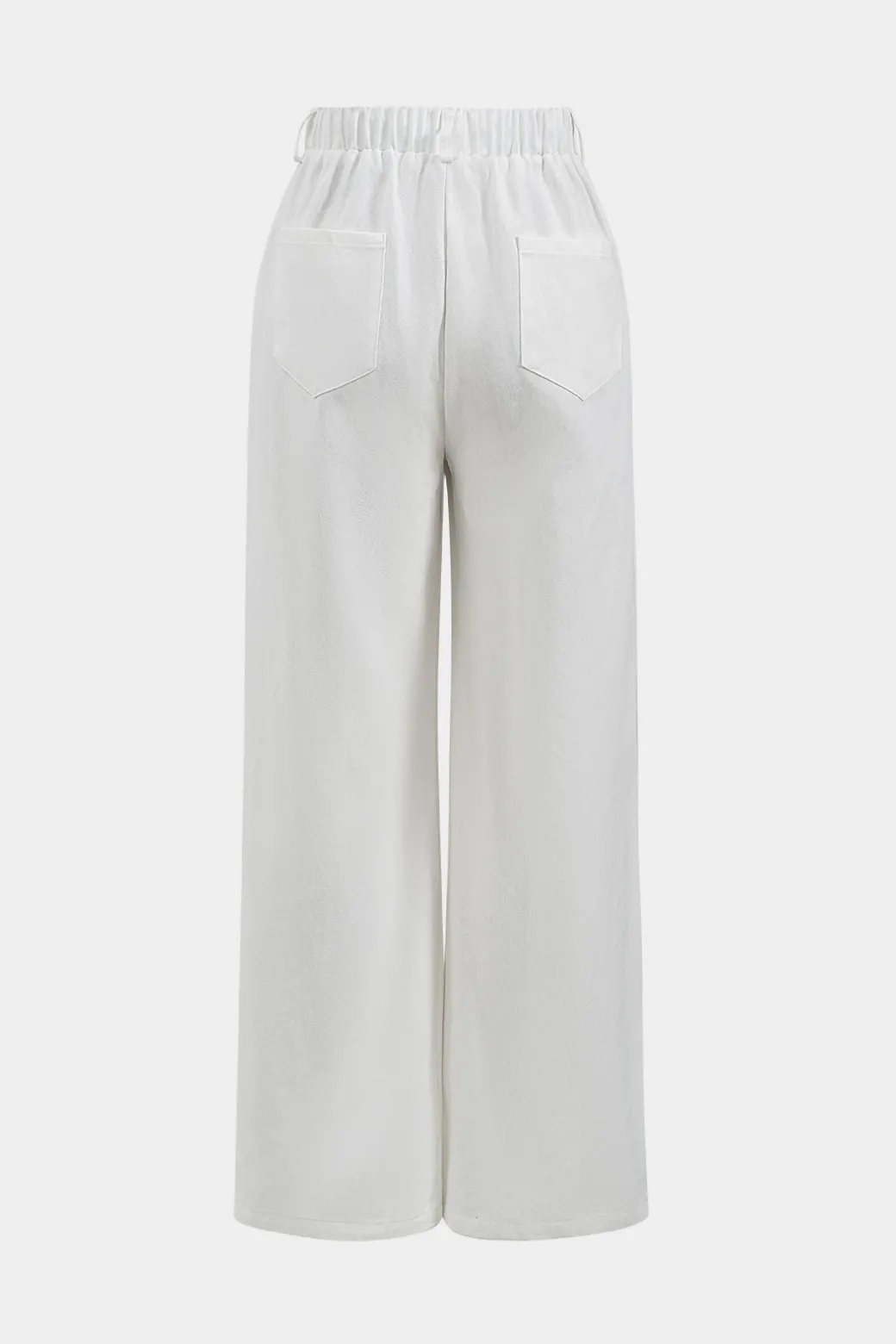 Cheap Tie-Up Wide Leg Trousers Pants