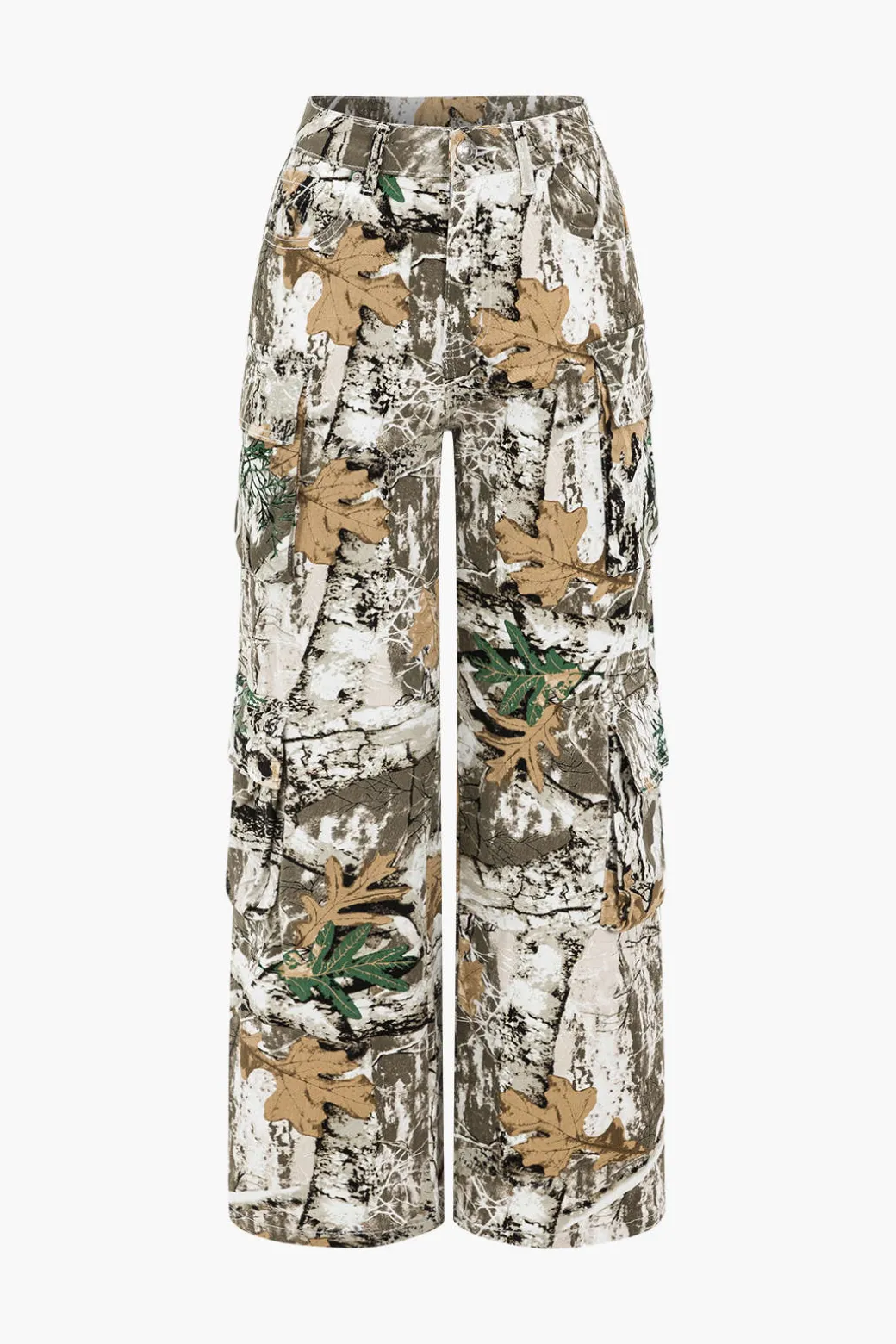 Outlet Tree Print Wide Leg Jeans Jeans